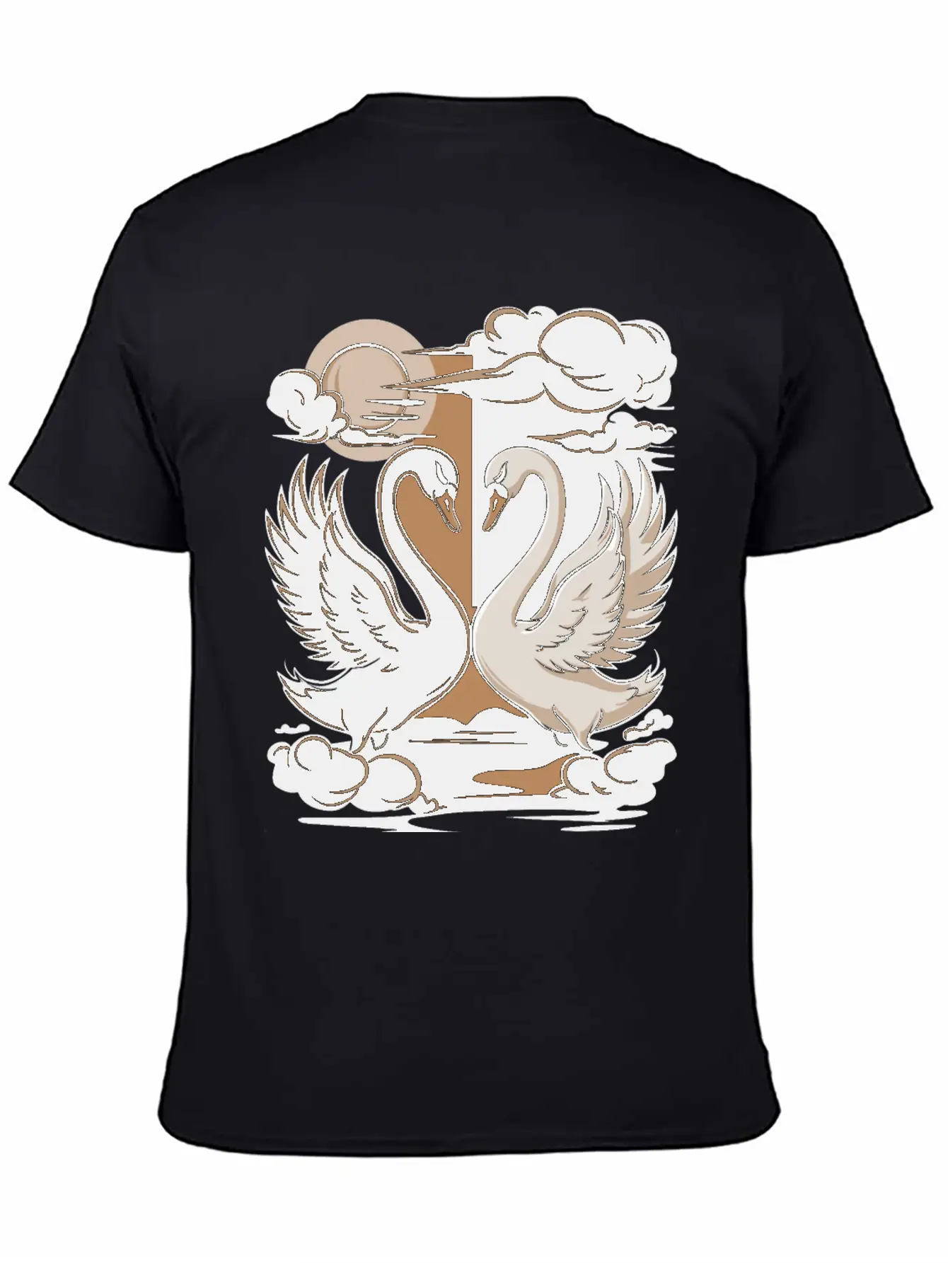 Swans - One Black And One White. Essential Cotton Tee For Daily Outfits – Unisex Style