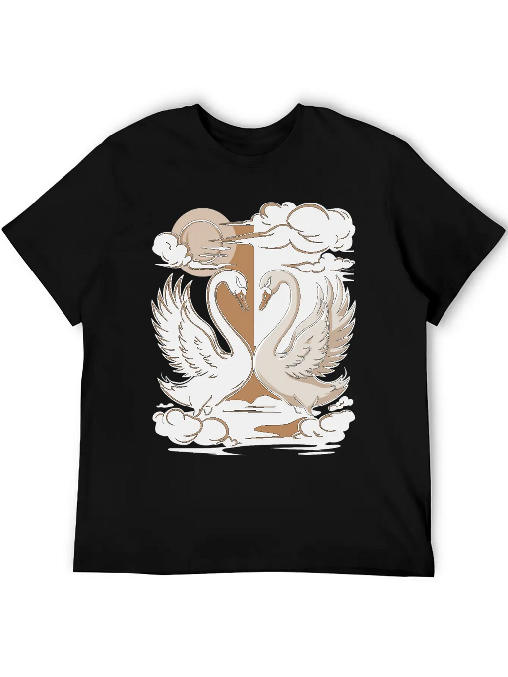 Swans - One Black And One White. Essential Cotton Tee For Daily Outfits – Unisex Style
