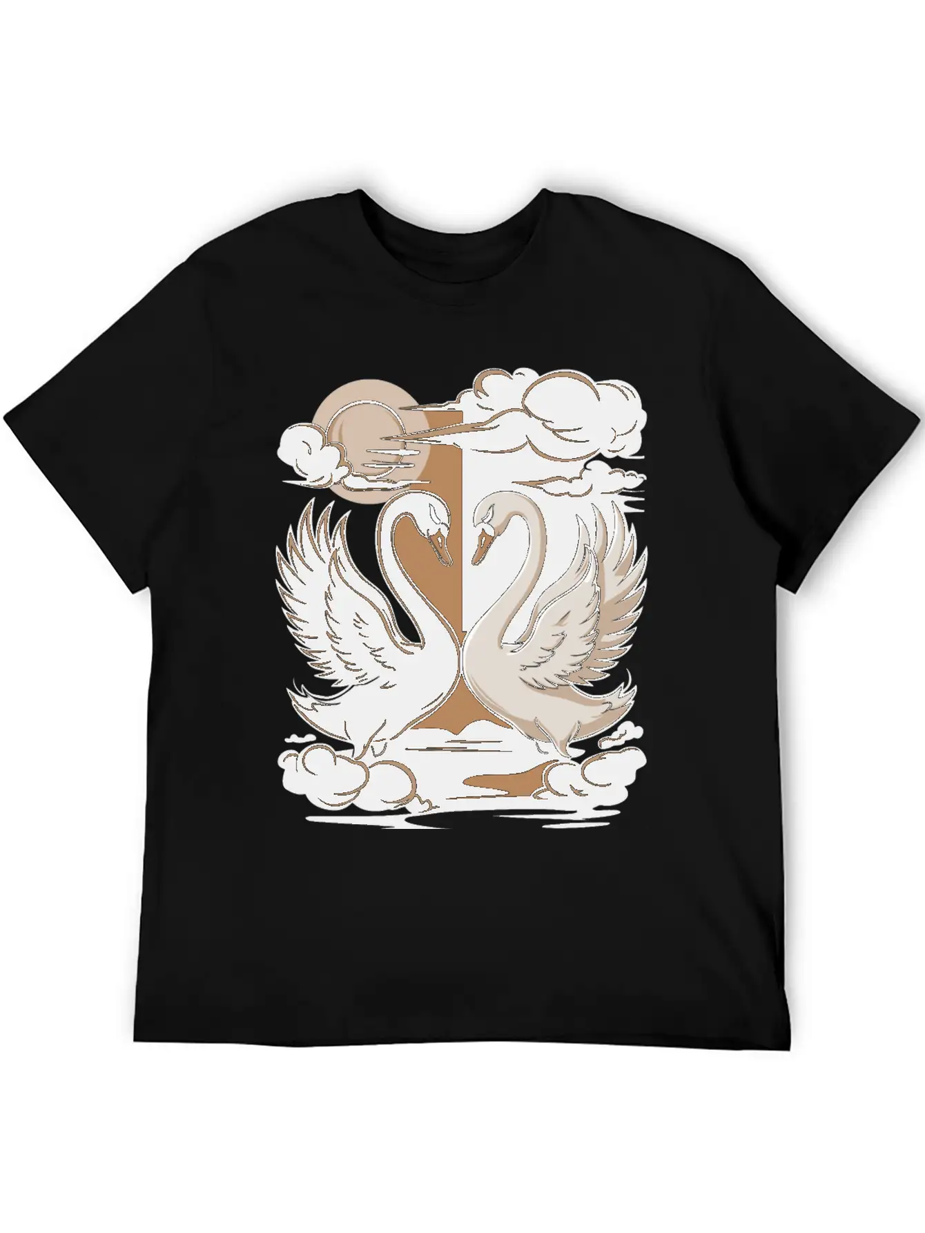 Swans - One Black And One White. Essential Cotton Tee For Daily Outfits – Unisex Style