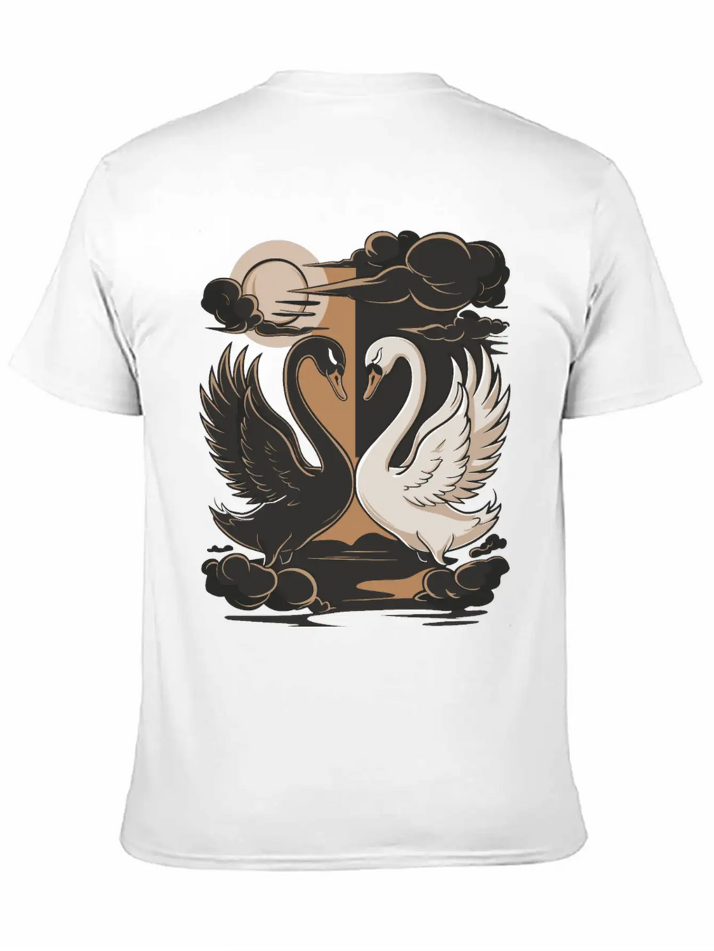 Swans - One Black And One White. Essential Cotton Tee For Daily Outfits – Unisex Style