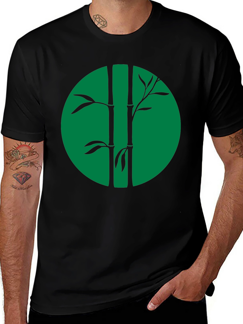 Bamboo Graphic Tee - Cool Black Shirt