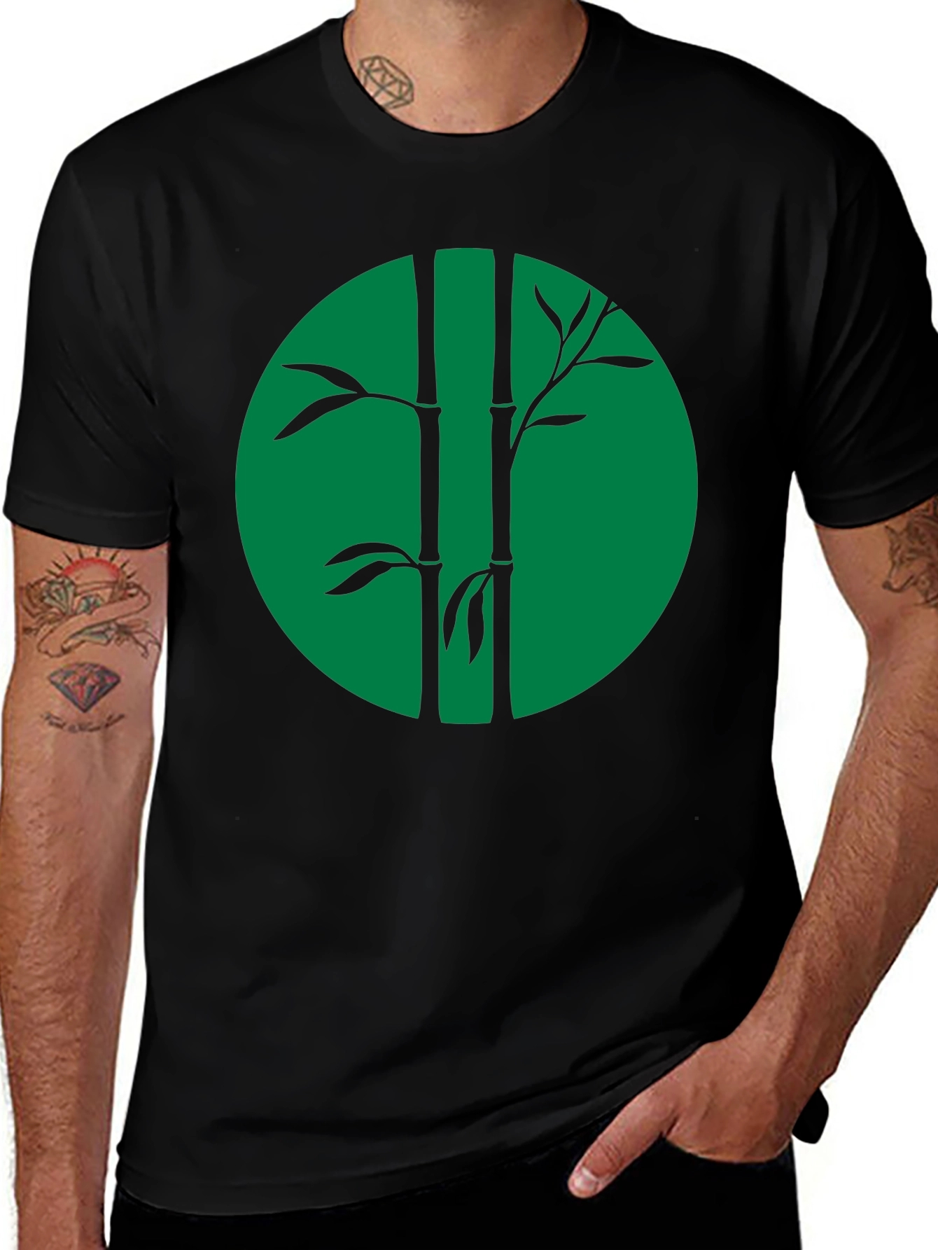 Bamboo Graphic Tee - Cool Black Shirt