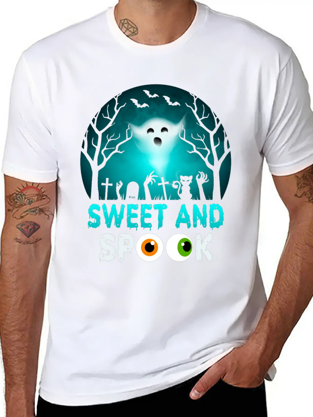 Sweet And Spook Nightmare Funny Halloween Essential Cotton Tee For Daily Outfits – Unisex Style