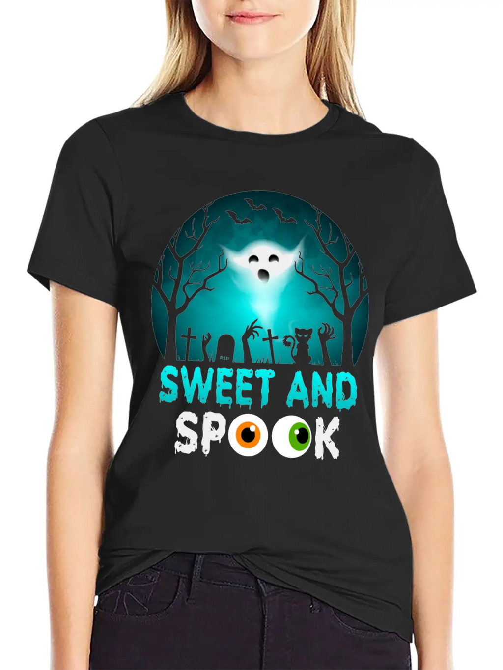 Sweet And Spook Nightmare Funny Halloween Essential Cotton Tee For Daily Outfits – Unisex Style