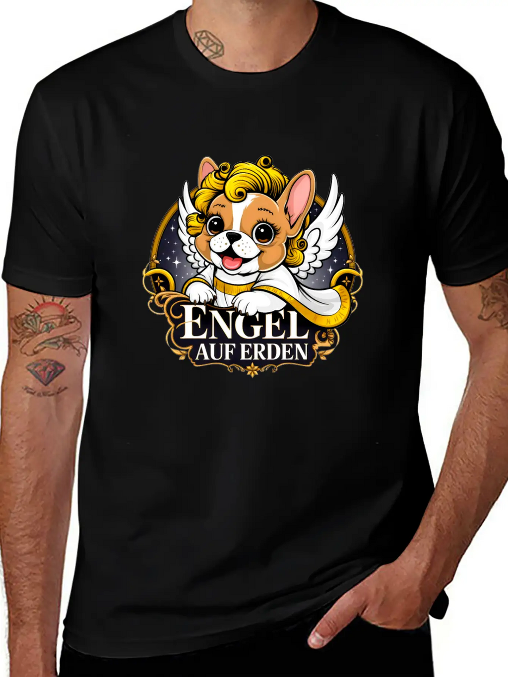 Sweet Frenchie Puppy As A Christ Child Classic Cotton Tee – Unisex Comfort For Any Season