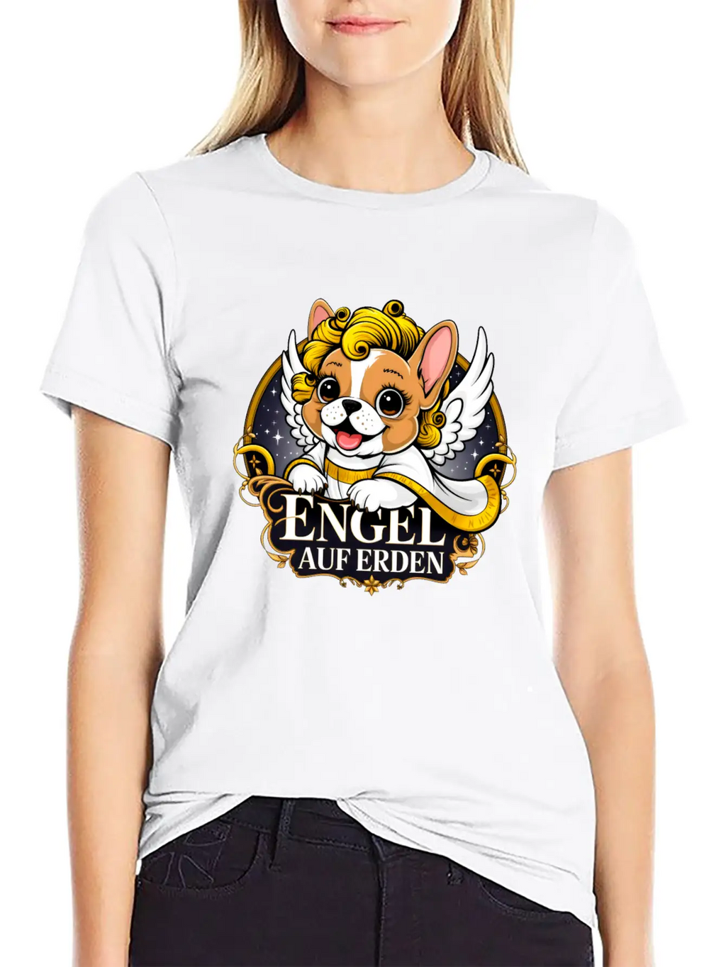 Sweet Frenchie Puppy As A Christ Child Classic Cotton Tee – Unisex Comfort For Any Season