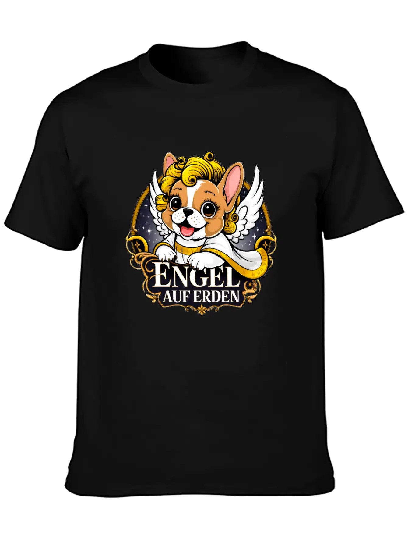 Sweet Frenchie Puppy As A Christ Child Classic Cotton Tee – Unisex Comfort For Any Season