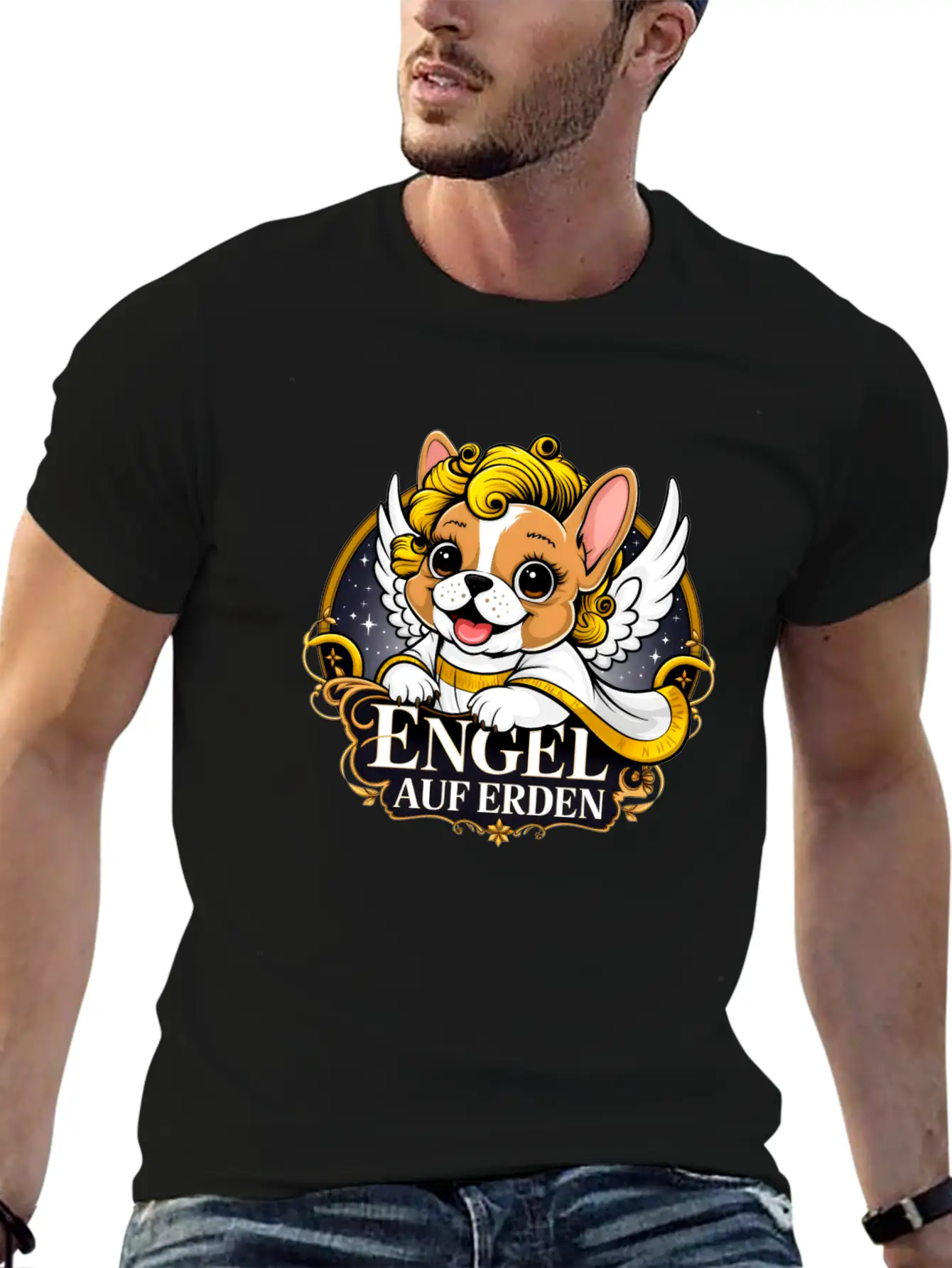 Sweet Frenchie Puppy As A Christ Child Classic Cotton Tee – Unisex Comfort For Any Season