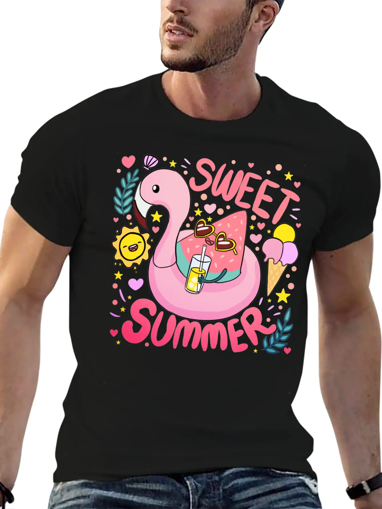 Sweet Summer A Fun And Colourful Summer Time Breathable Graphic T-Shirt – Perfect For Casual Days