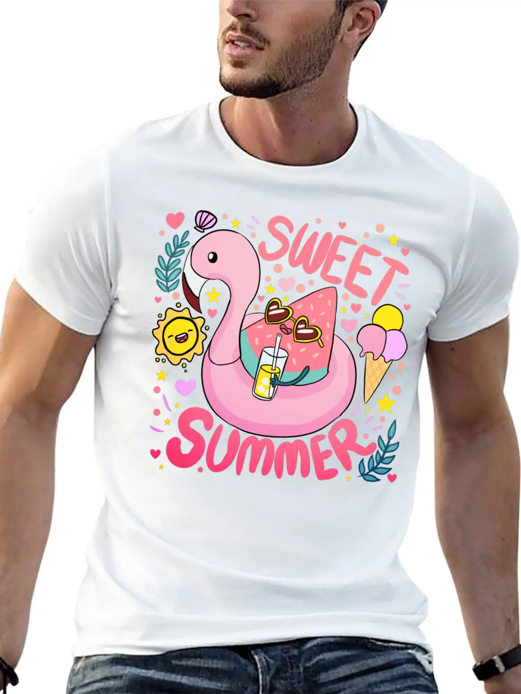 Sweet Summer A Fun And Colourful Summer Time Breathable Graphic T-Shirt – Perfect For Casual Days
