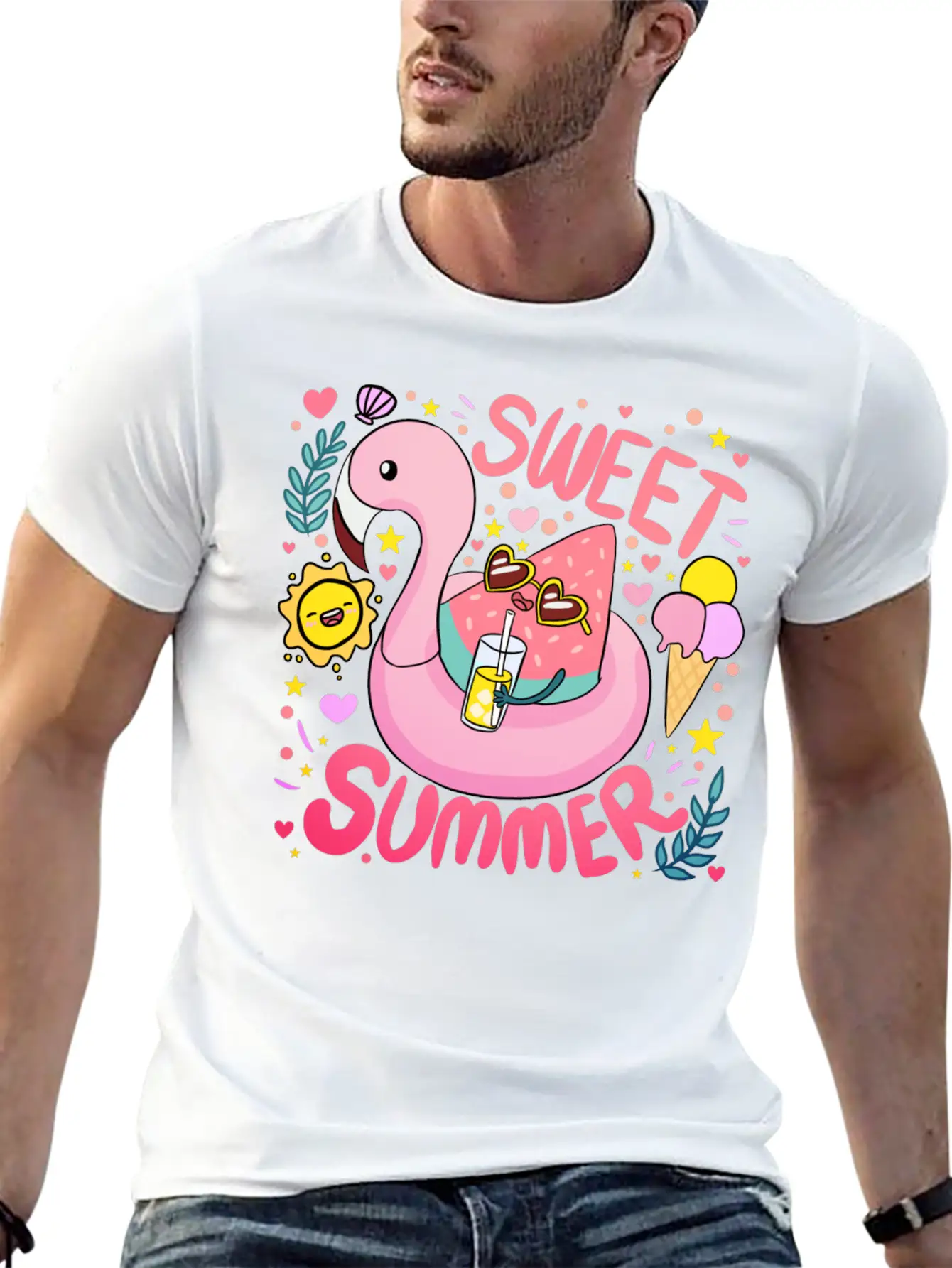 Sweet Summer A Fun And Colourful Summer Time Breathable Graphic T-Shirt – Perfect For Casual Days