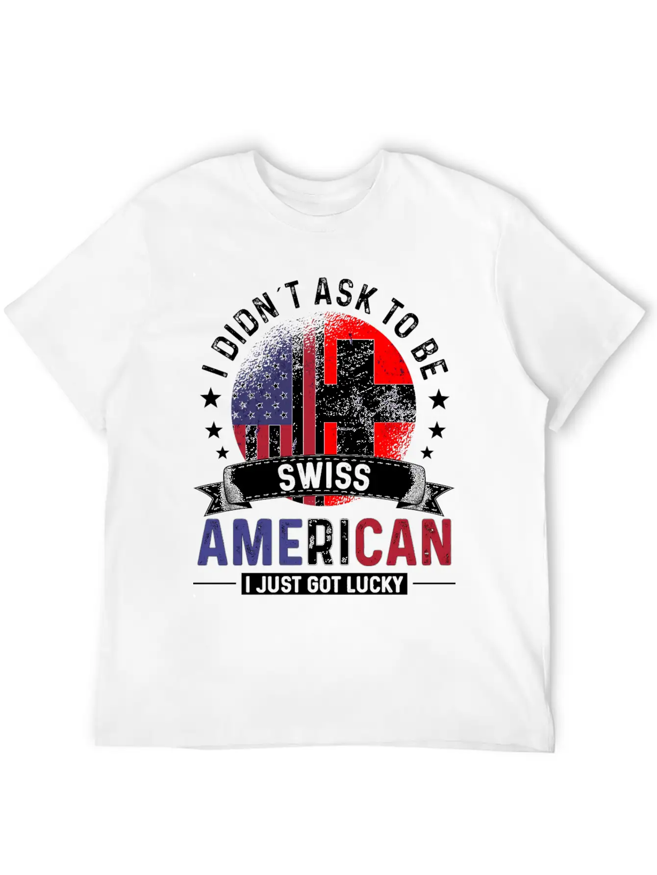 Swiss American Flags Pride Switzerland Flag Relaxed Everyday Tee – Lightweight And Durable Cotton