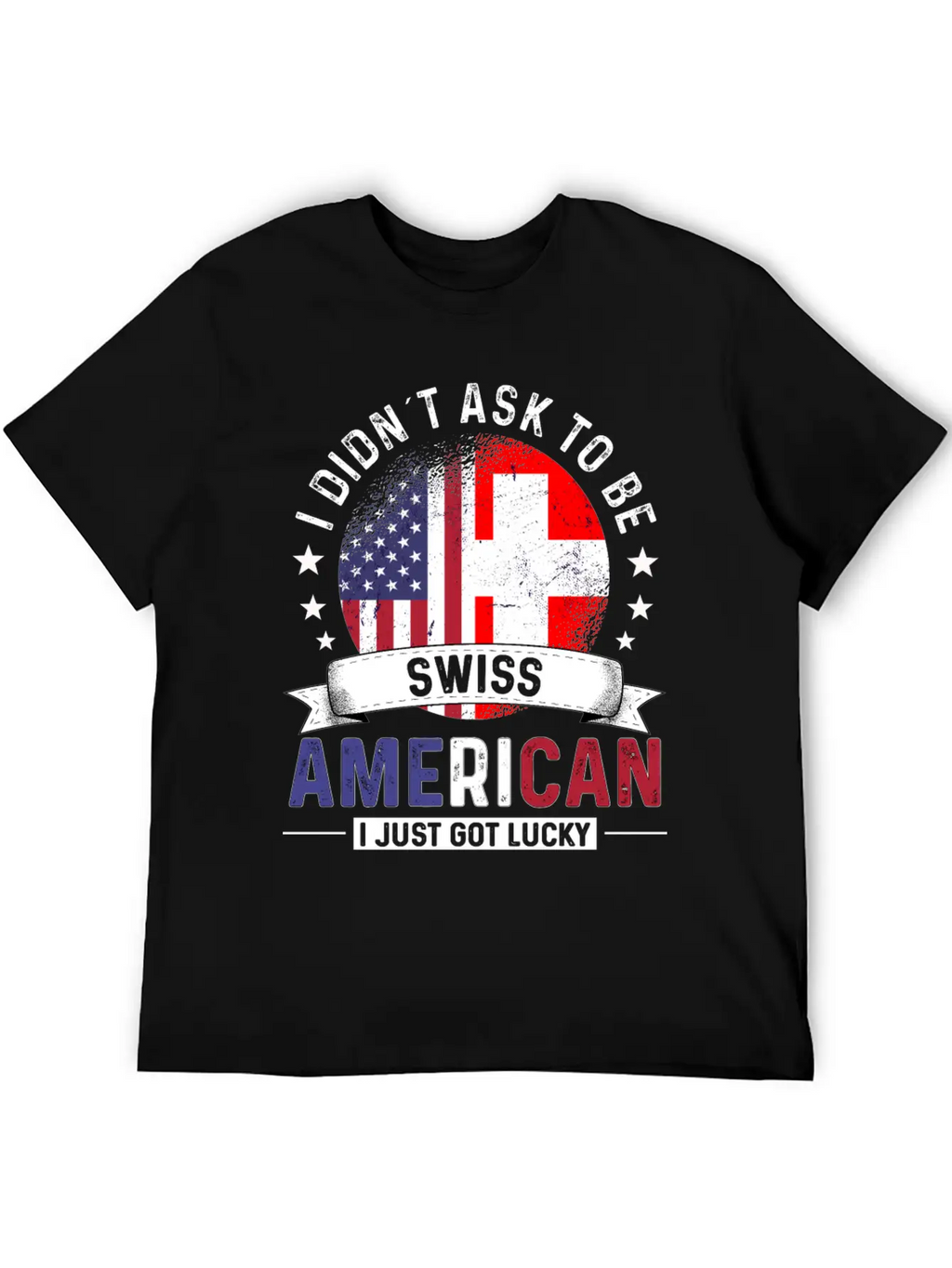 Swiss American Flags Pride Switzerland Flag Relaxed Everyday Tee – Lightweight And Durable Cotton