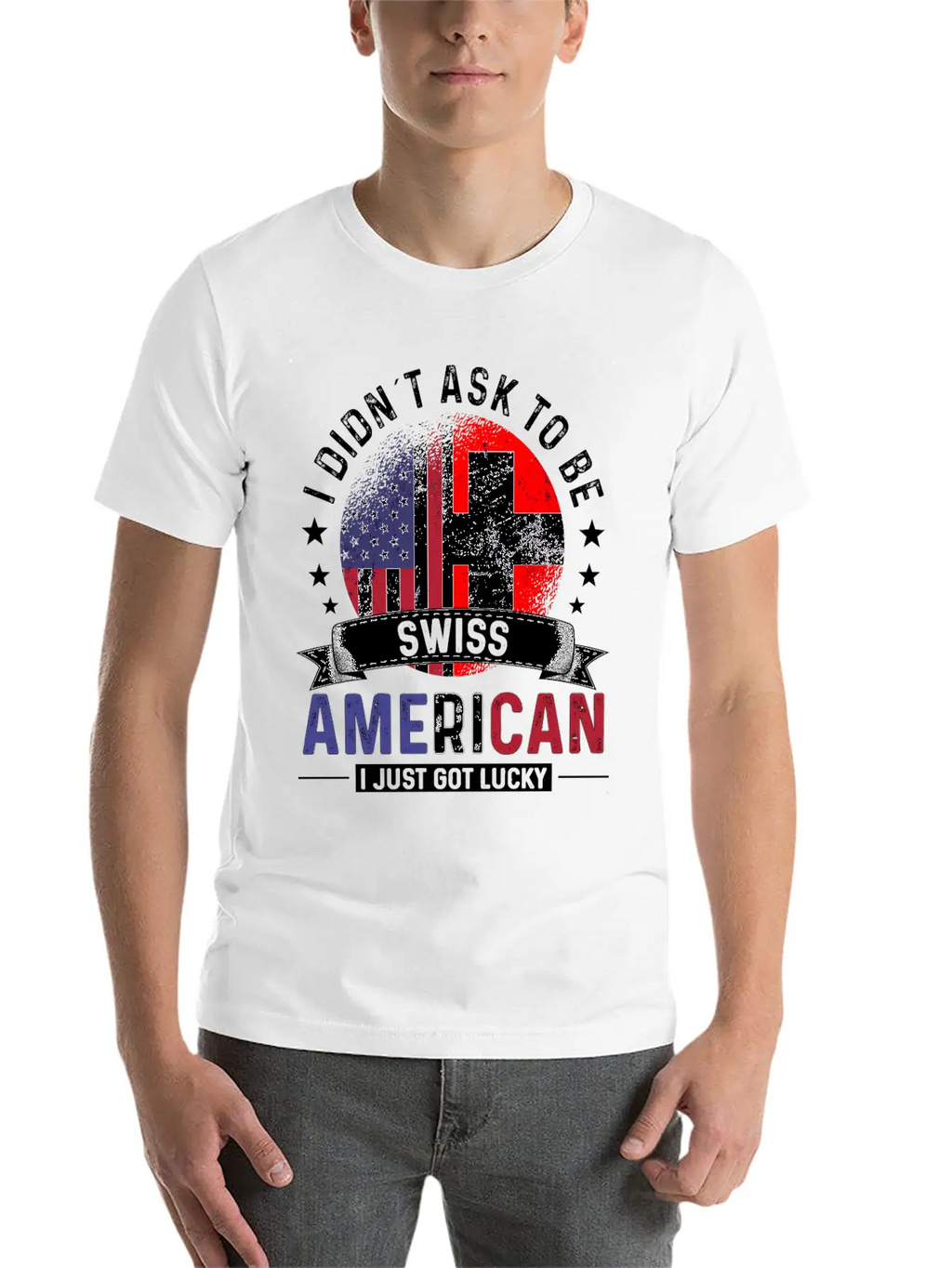 Swiss American Flags Pride Switzerland Flag Relaxed Everyday Tee – Lightweight And Durable Cotton