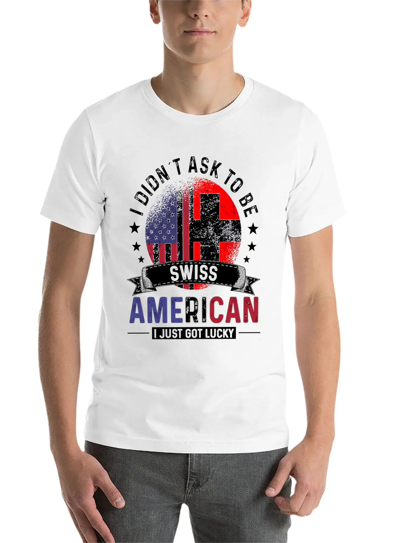 Swiss American Flags Pride Switzerland Flag Relaxed Everyday Tee – Lightweight And Durable Cotton