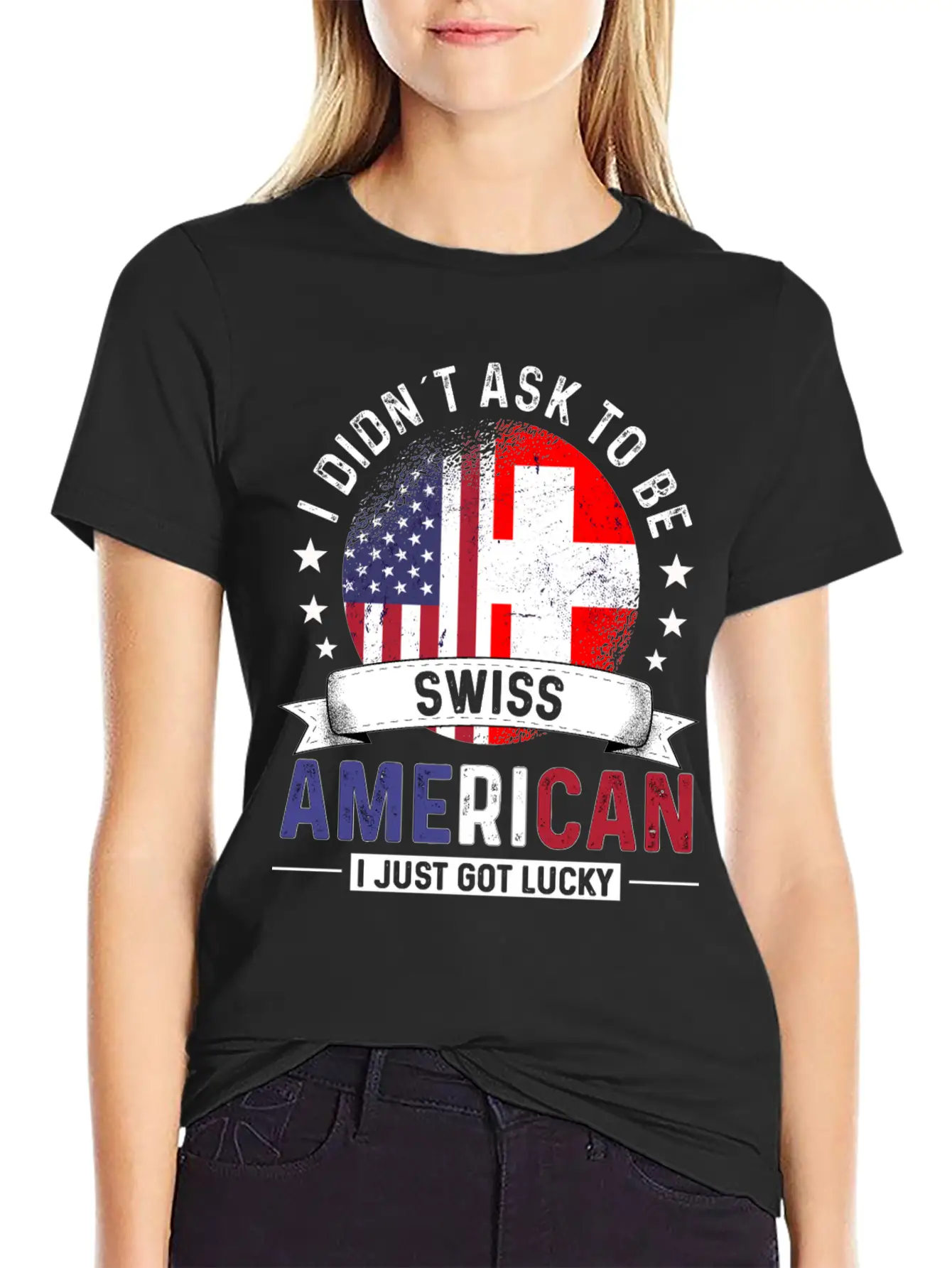 Swiss American Flags Pride Switzerland Flag Relaxed Everyday Tee – Lightweight And Durable Cotton