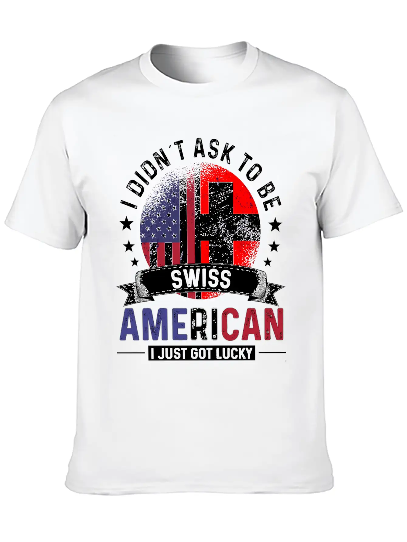 Swiss American Flags Pride Switzerland Flag Relaxed Everyday Tee – Lightweight And Durable Cotton