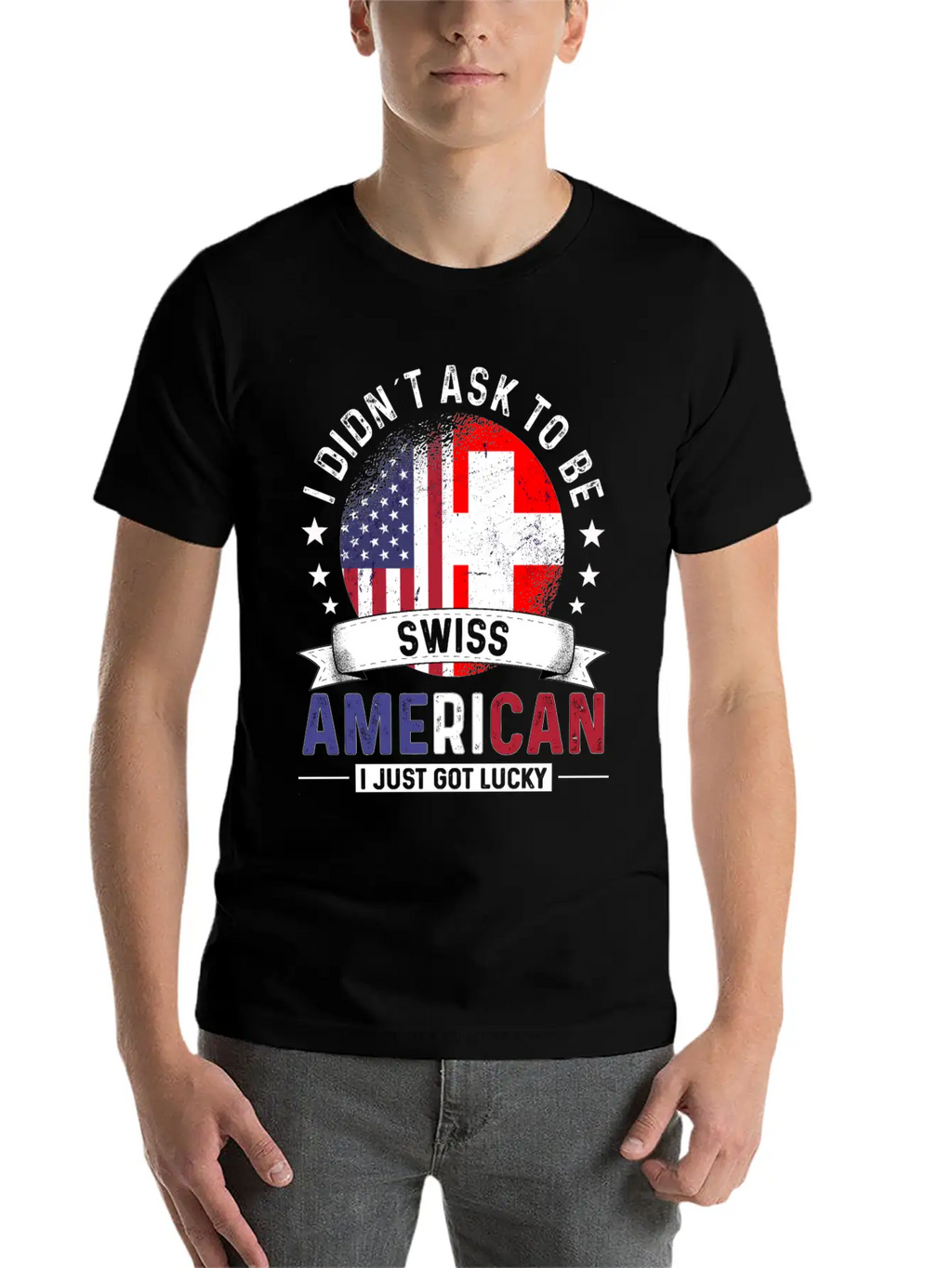 Swiss American Flags Pride Switzerland Flag Relaxed Everyday Tee – Lightweight And Durable Cotton