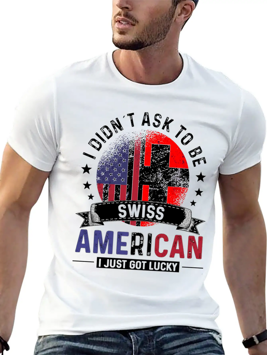 Swiss American Flags Pride Switzerland Flag Relaxed Everyday Tee – Lightweight And Durable Cotton