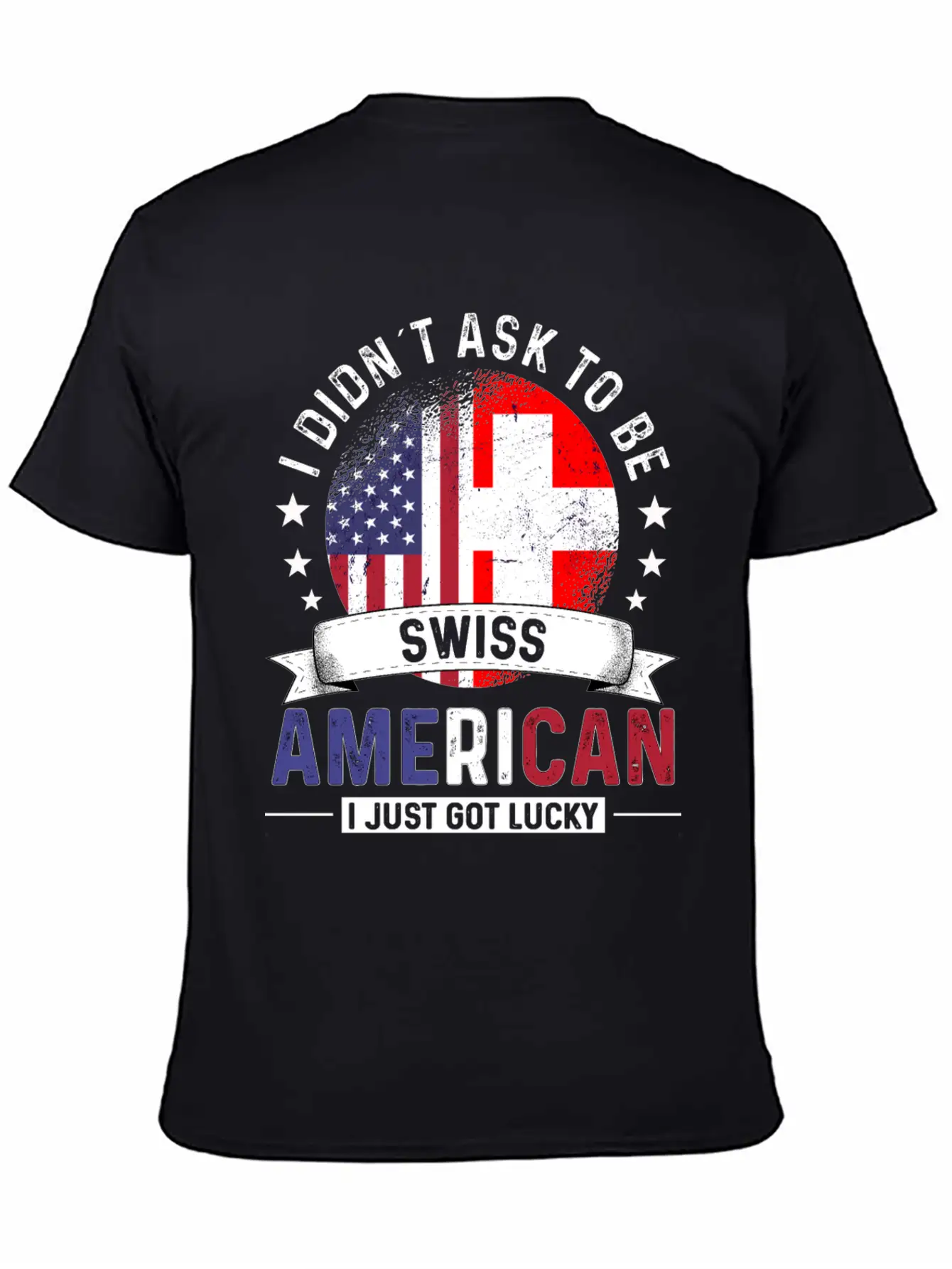 Swiss American Flags Pride Switzerland Flag Relaxed Everyday Tee – Lightweight And Durable Cotton