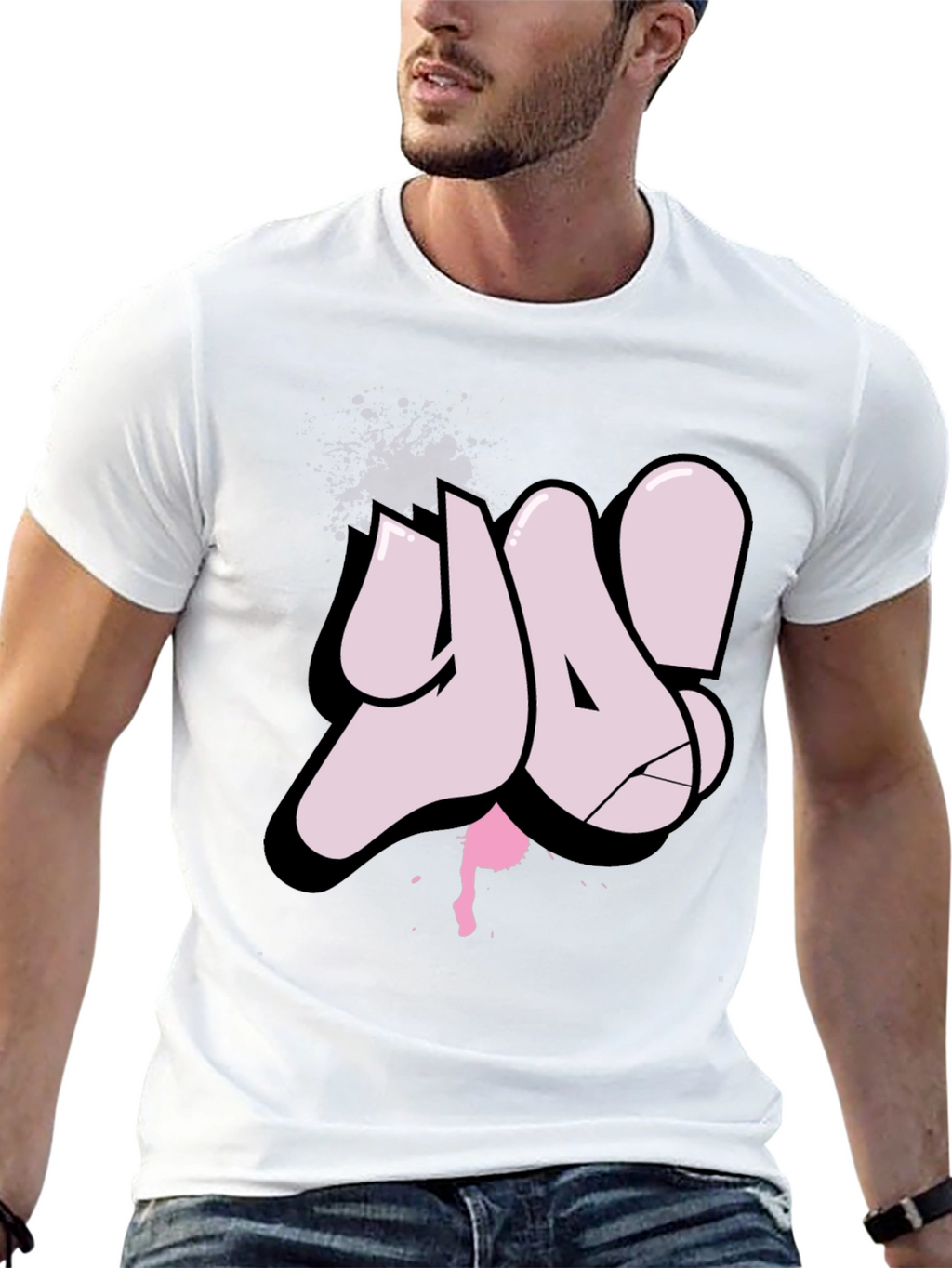 Ya! Graffiti Style Black T-Shirt