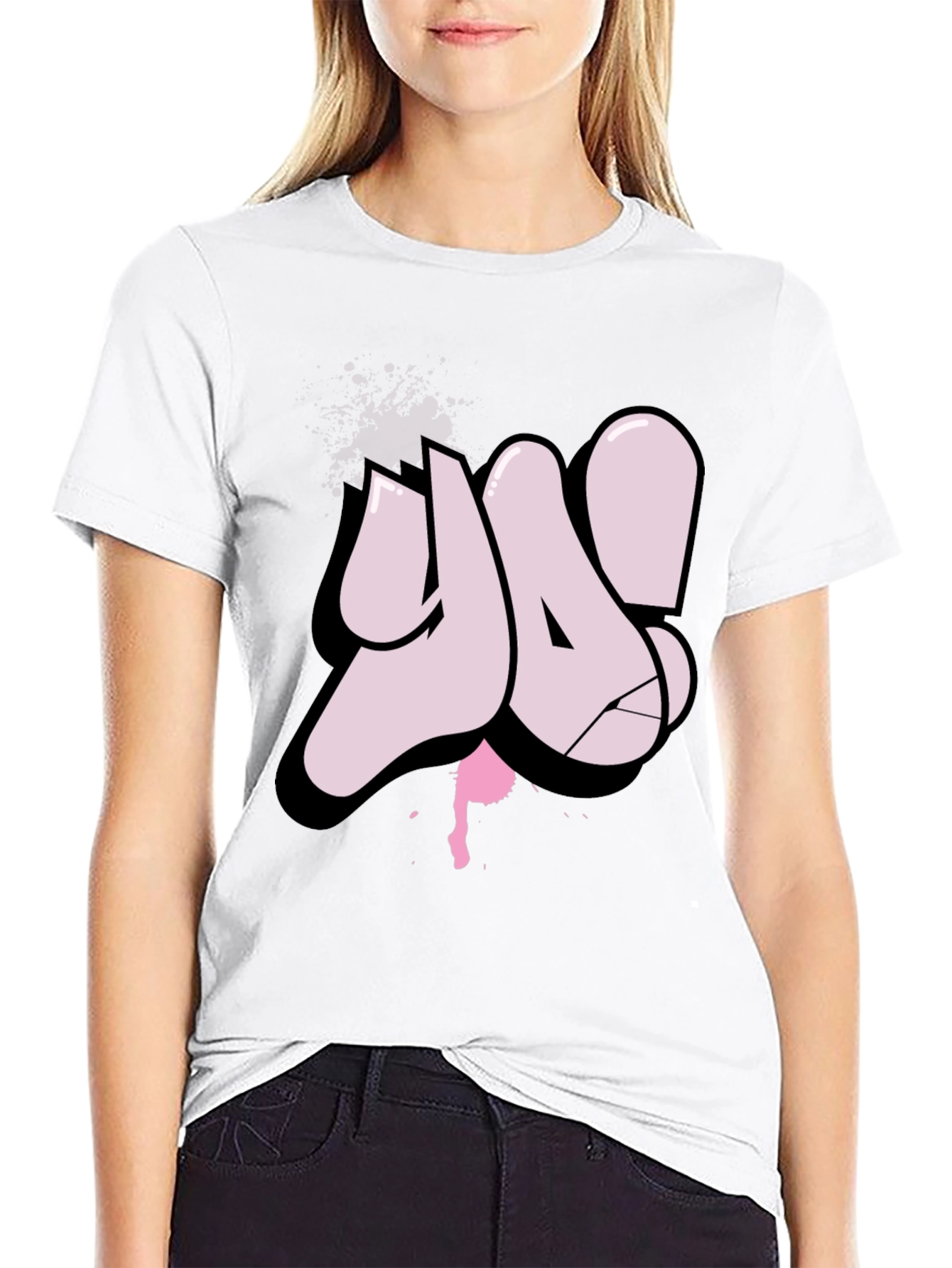 Ya! Graffiti Style Black T-Shirt