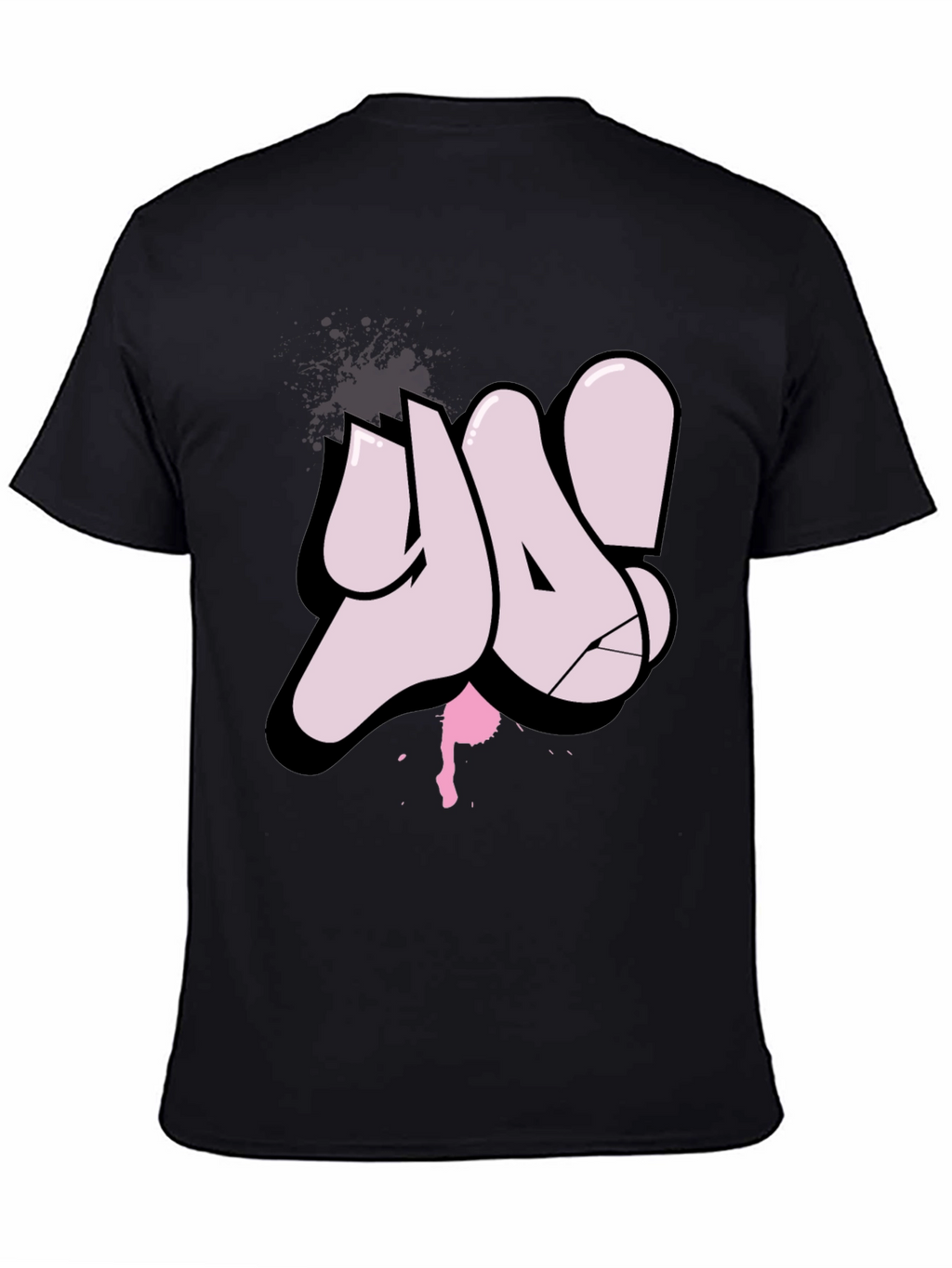 Ya! Graffiti Style Black T-Shirt