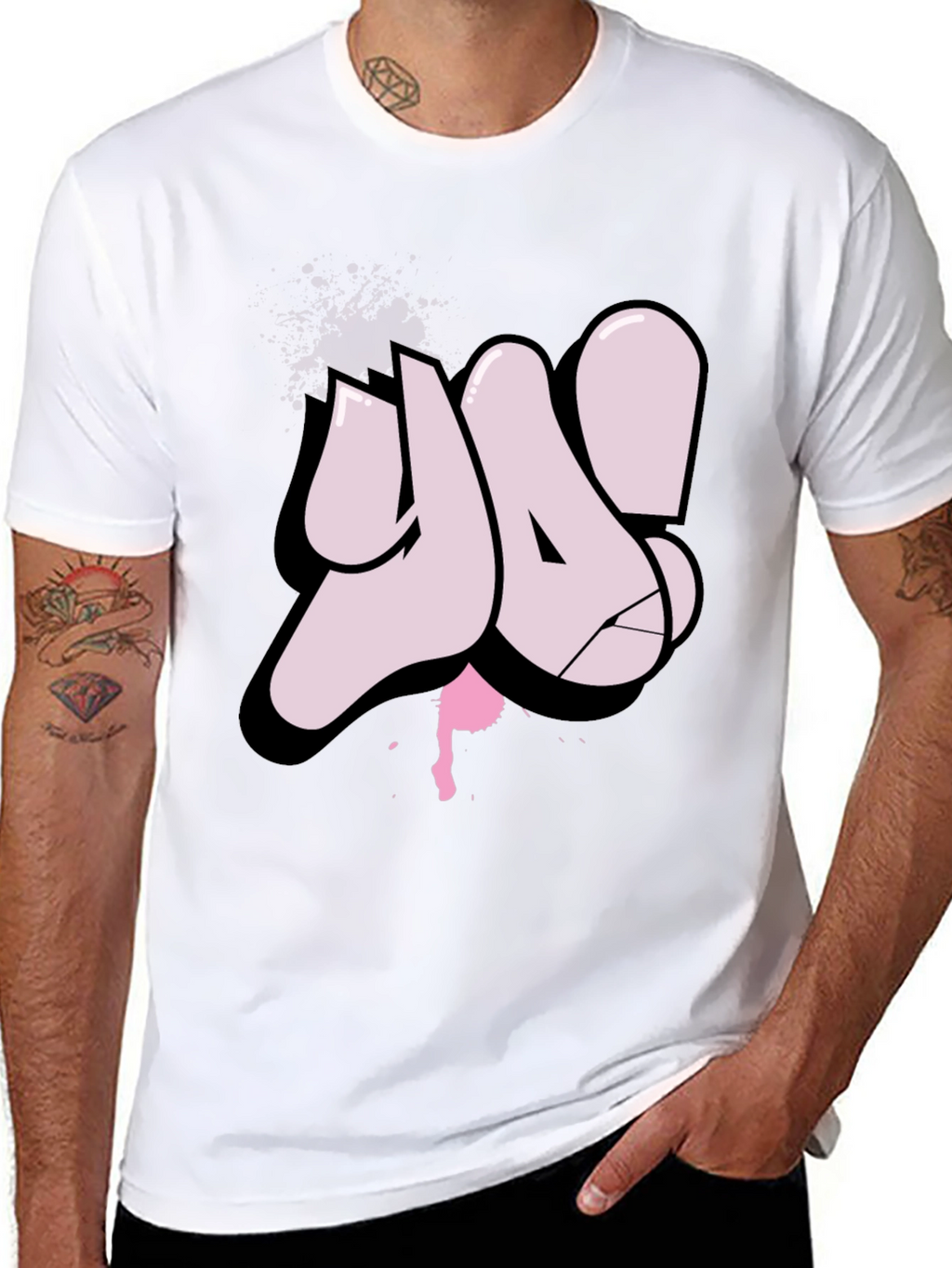 Ya! Graffiti Style Black T-Shirt