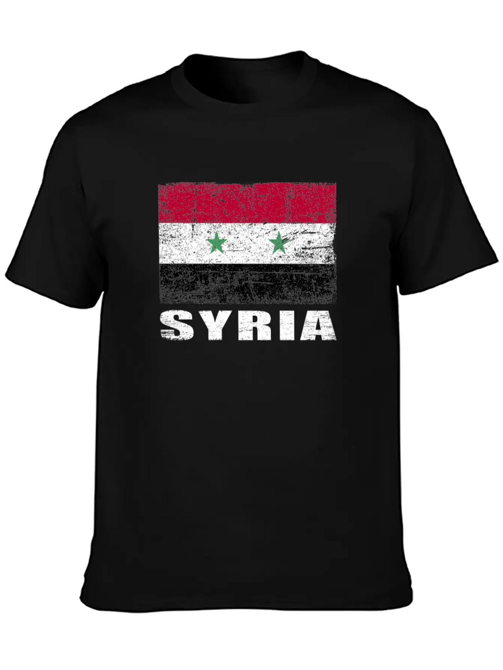 Syria Flag Grunge Country Flag Syria Essential Cotton Tee For Daily Outfits – Unisex Style