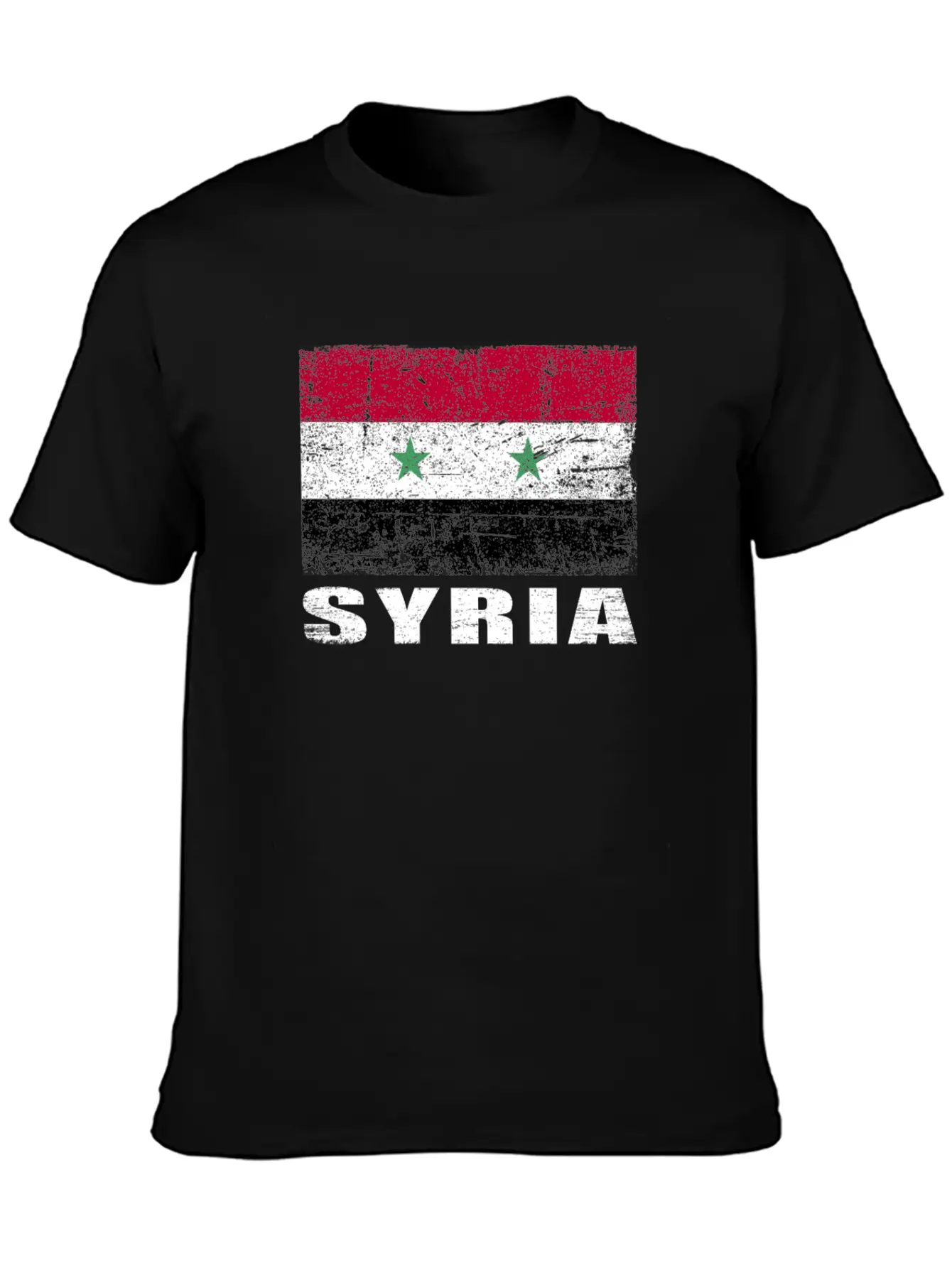 Syria Flag Grunge Country Flag Syria Essential Cotton Tee For Daily Outfits – Unisex Style