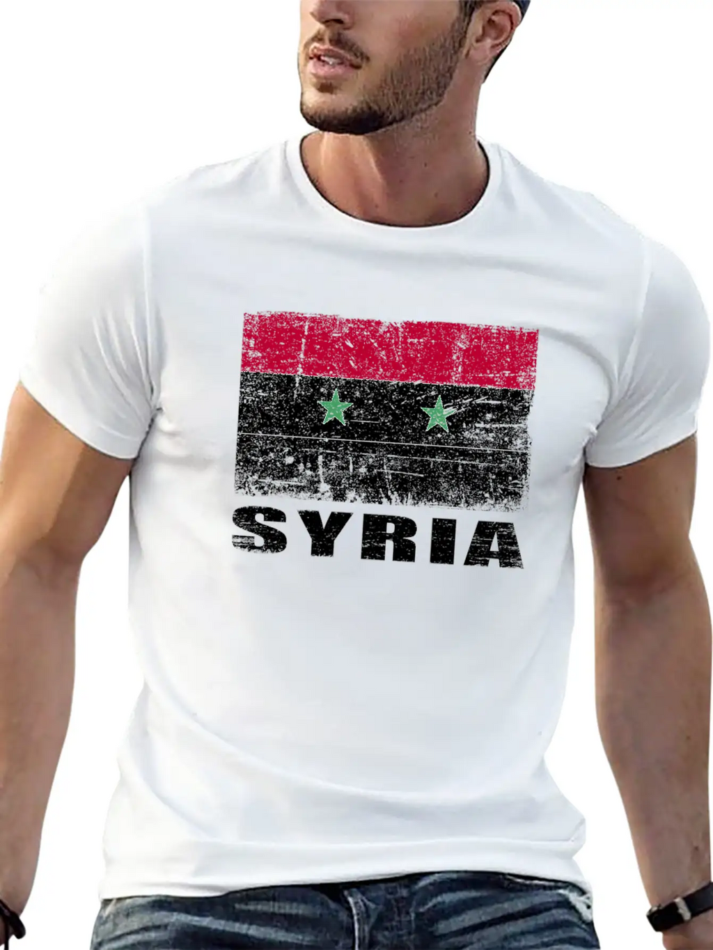 Syria Flag Grunge Country Flag Syria Essential Cotton Tee For Daily Outfits – Unisex Style