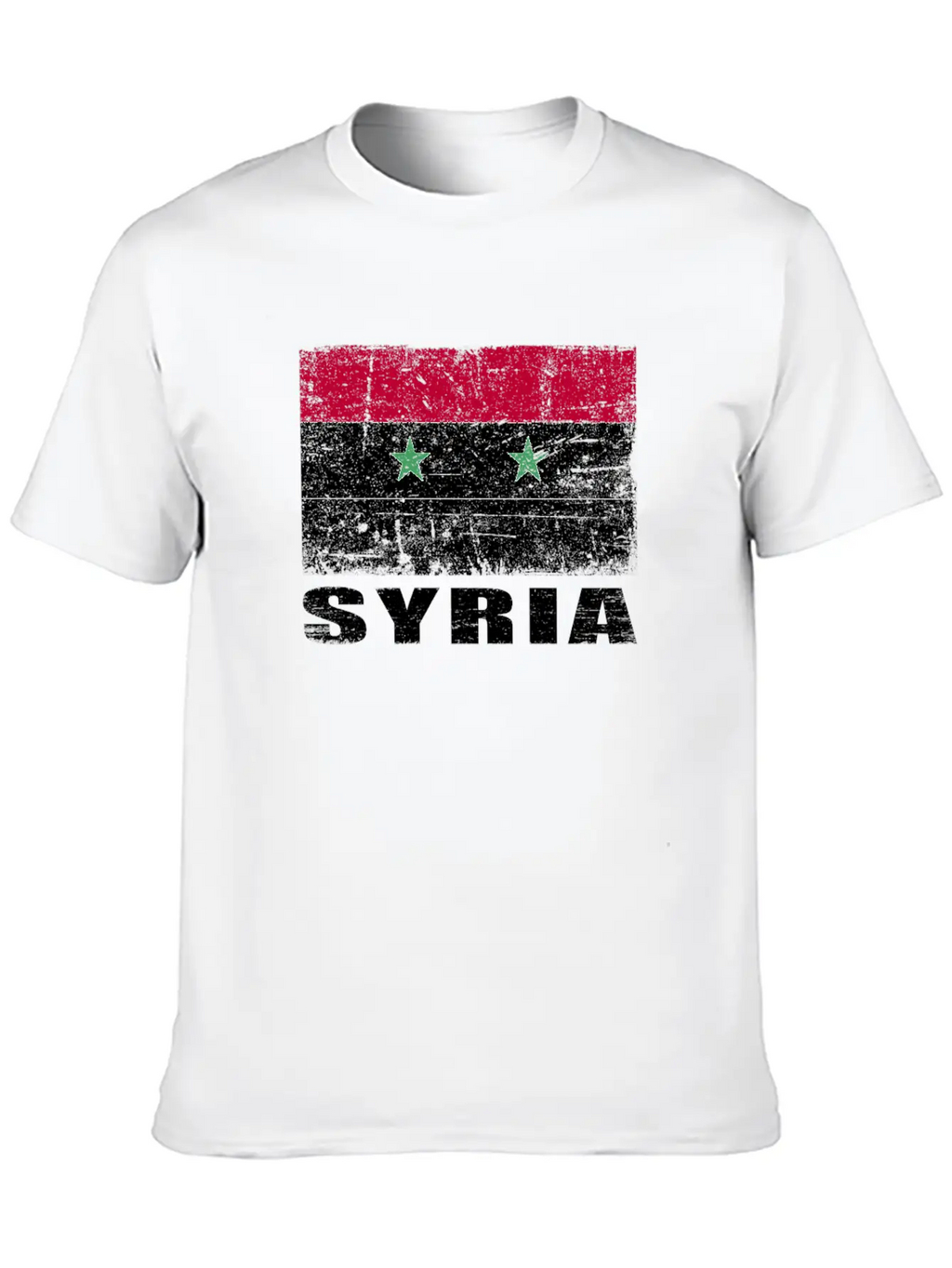 Syria Flag Grunge Country Flag Syria Essential Cotton Tee For Daily Outfits – Unisex Style
