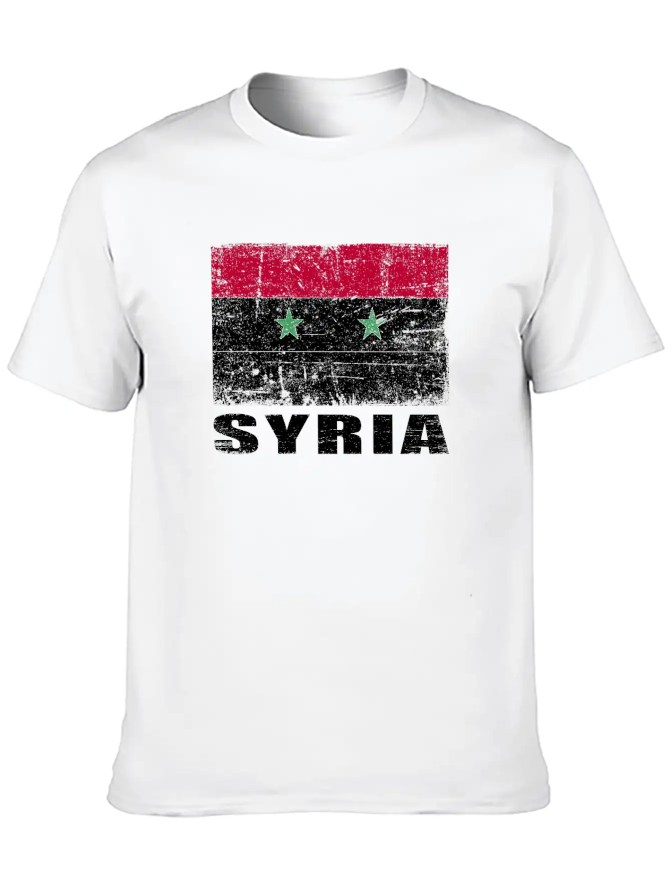 Syria Flag Grunge Country Flag Syria Essential Cotton Tee For Daily Outfits – Unisex Style
