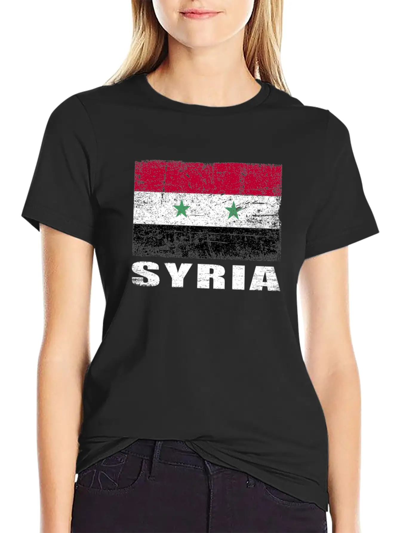 Syria Flag Grunge Country Flag Syria Essential Cotton Tee For Daily Outfits – Unisex Style