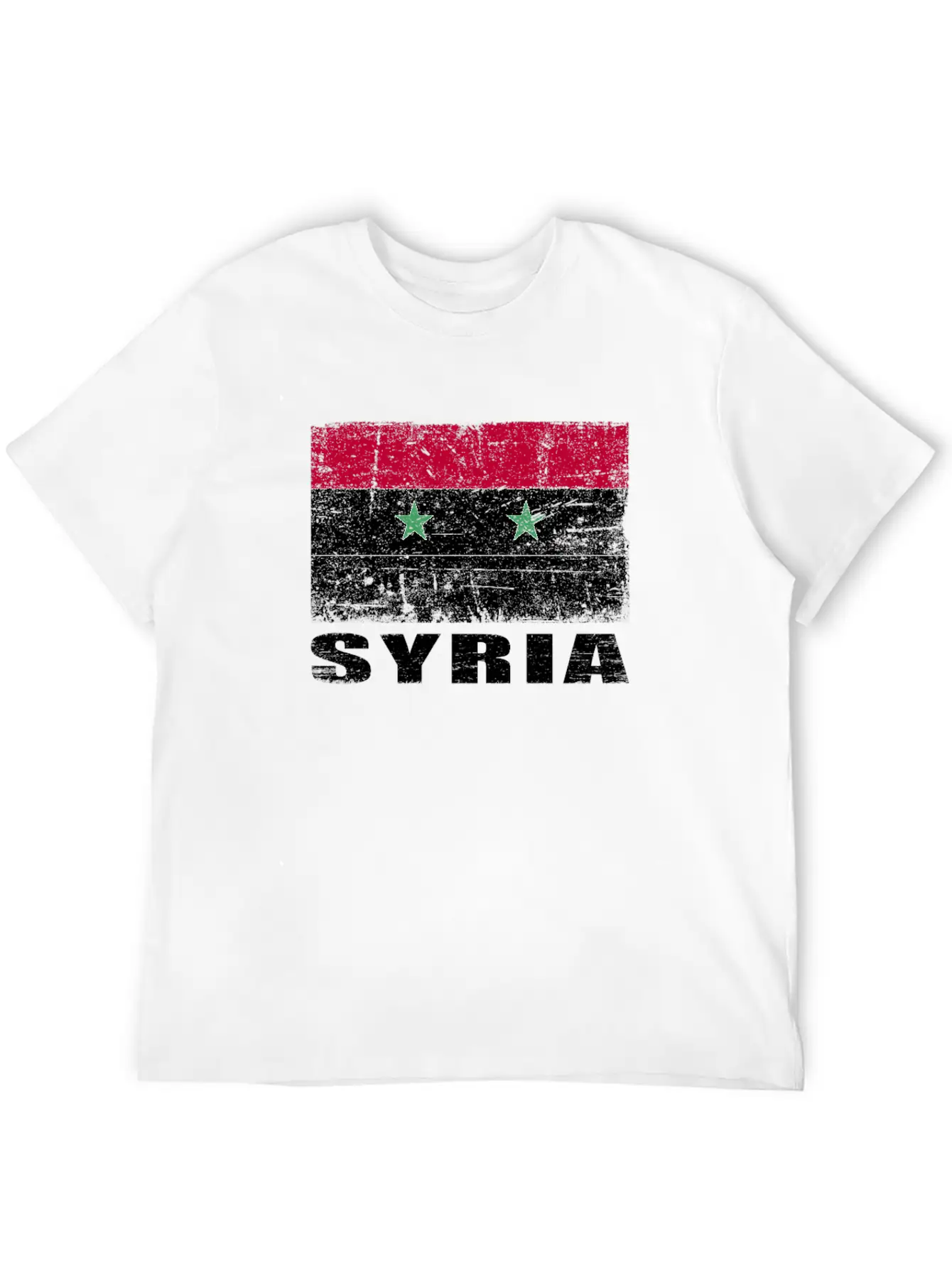 Syria Flag Grunge Country Flag Syria Essential Cotton Tee For Daily Outfits – Unisex Style