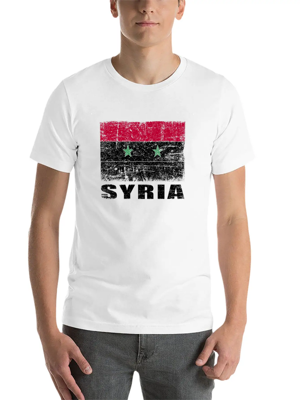 Syria Flag Grunge Country Flag Syria Essential Cotton Tee For Daily Outfits – Unisex Style