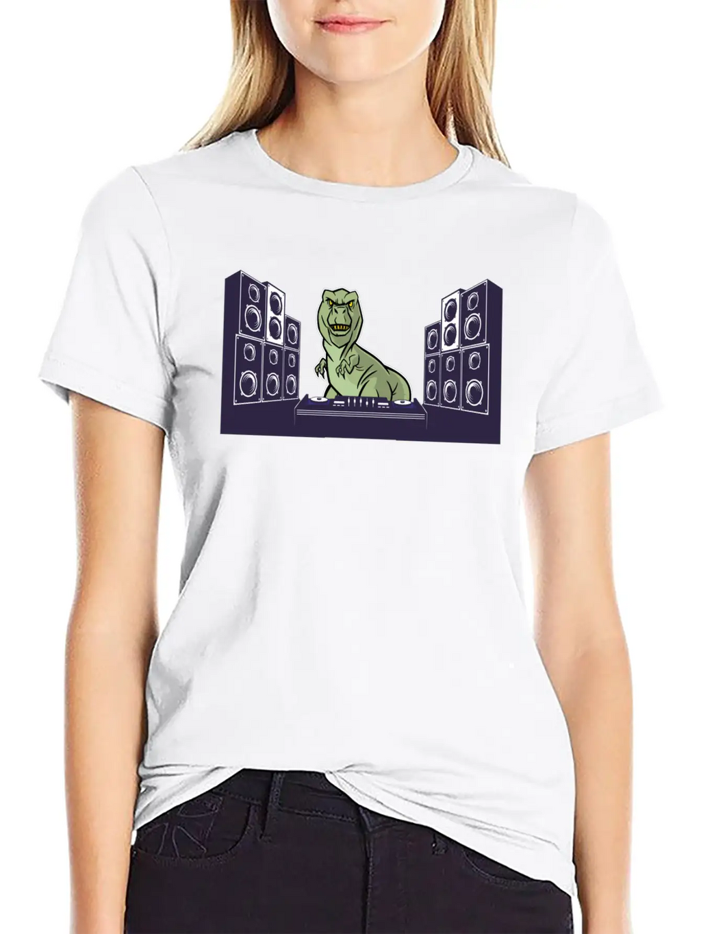 T-rex Dino Dinosaur Tyrannosaurus Vinyl Disk Timeless Short Sleeve Tee – Comfy And Minimalist Design
