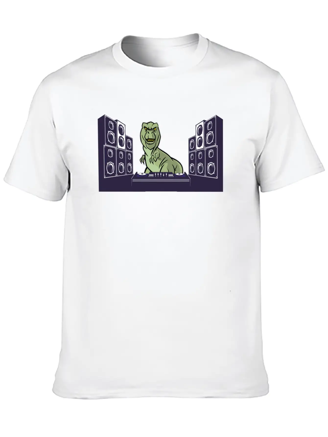 T-rex Dino Dinosaur Tyrannosaurus Vinyl Disk Timeless Short Sleeve Tee – Comfy And Minimalist Design