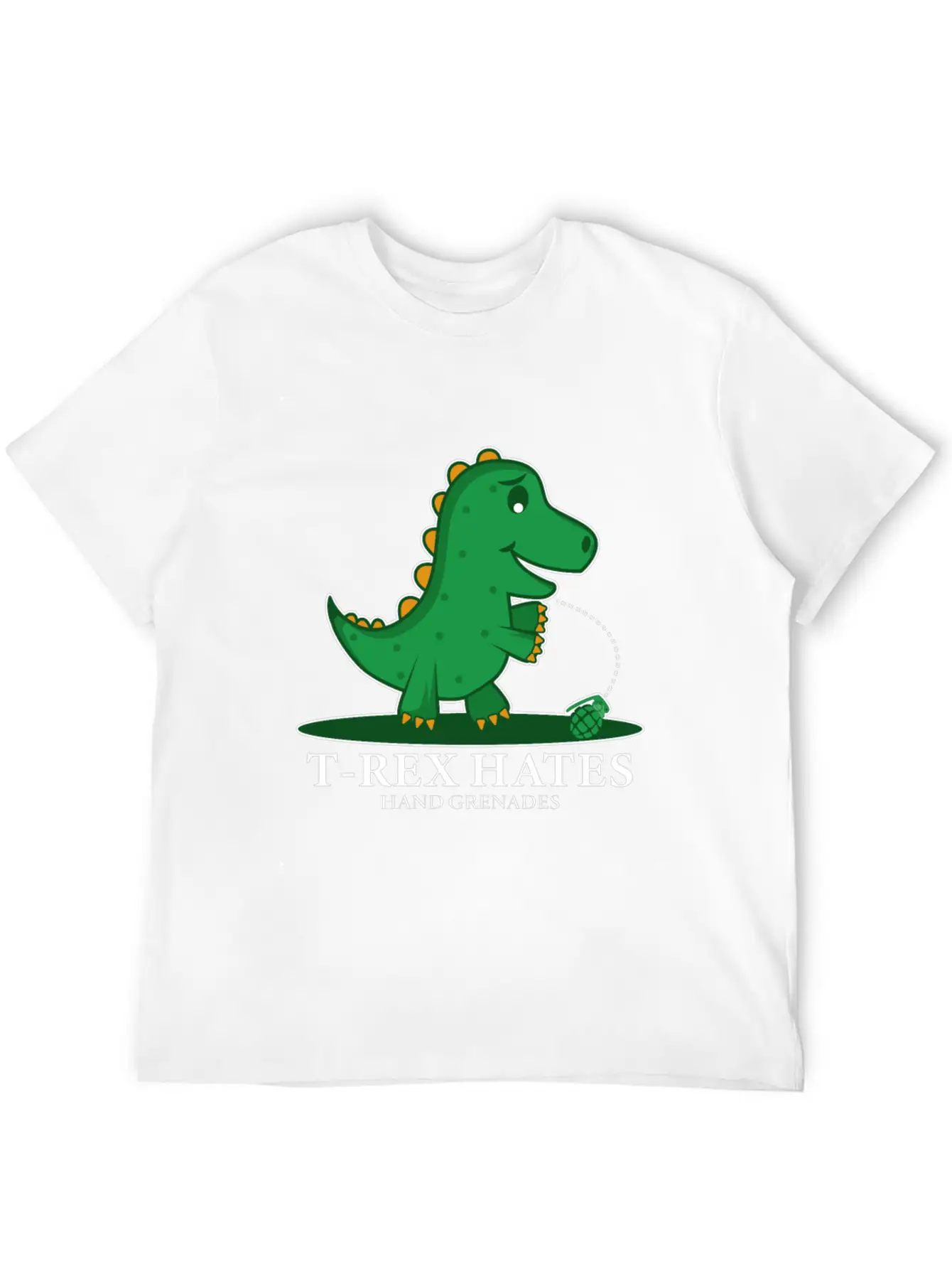 T-Rex Hates Grenades Dinosaur Fan Gift Essential Cotton Tee For Daily Outfits – Unisex Style