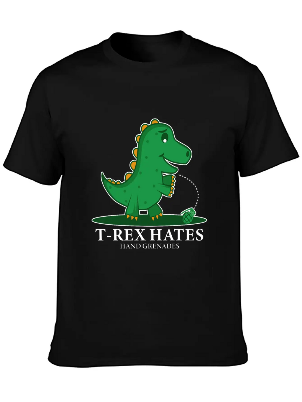 T-Rex Hates Grenades Dinosaur Fan Gift Essential Cotton Tee For Daily Outfits – Unisex Style