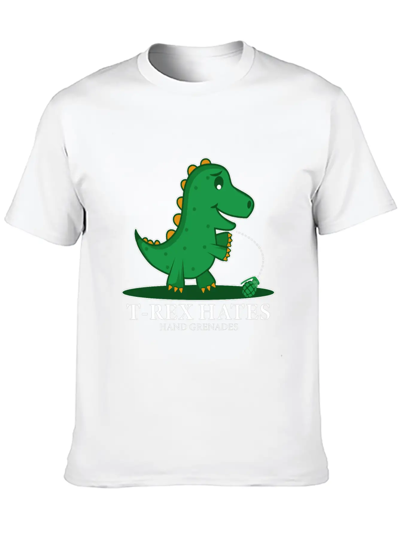 T-Rex Hates Grenades Dinosaur Fan Gift Essential Cotton Tee For Daily Outfits – Unisex Style