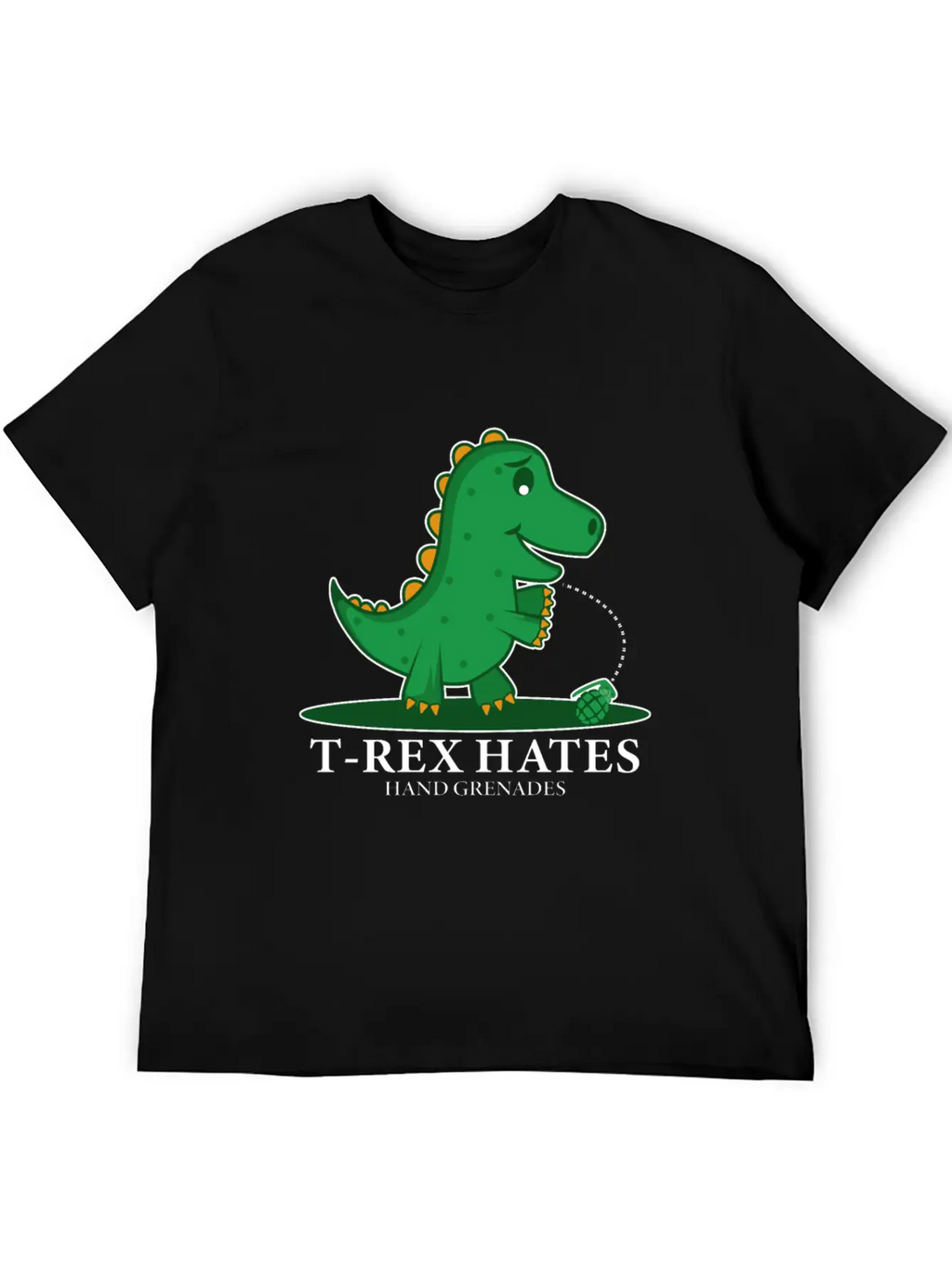 T-Rex Hates Grenades Dinosaur Fan Gift Essential Cotton Tee For Daily Outfits – Unisex Style