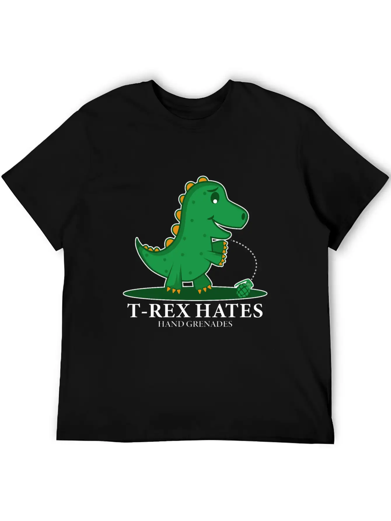 T-Rex Hates Grenades Dinosaur Fan Gift Essential Cotton Tee For Daily Outfits – Unisex Style