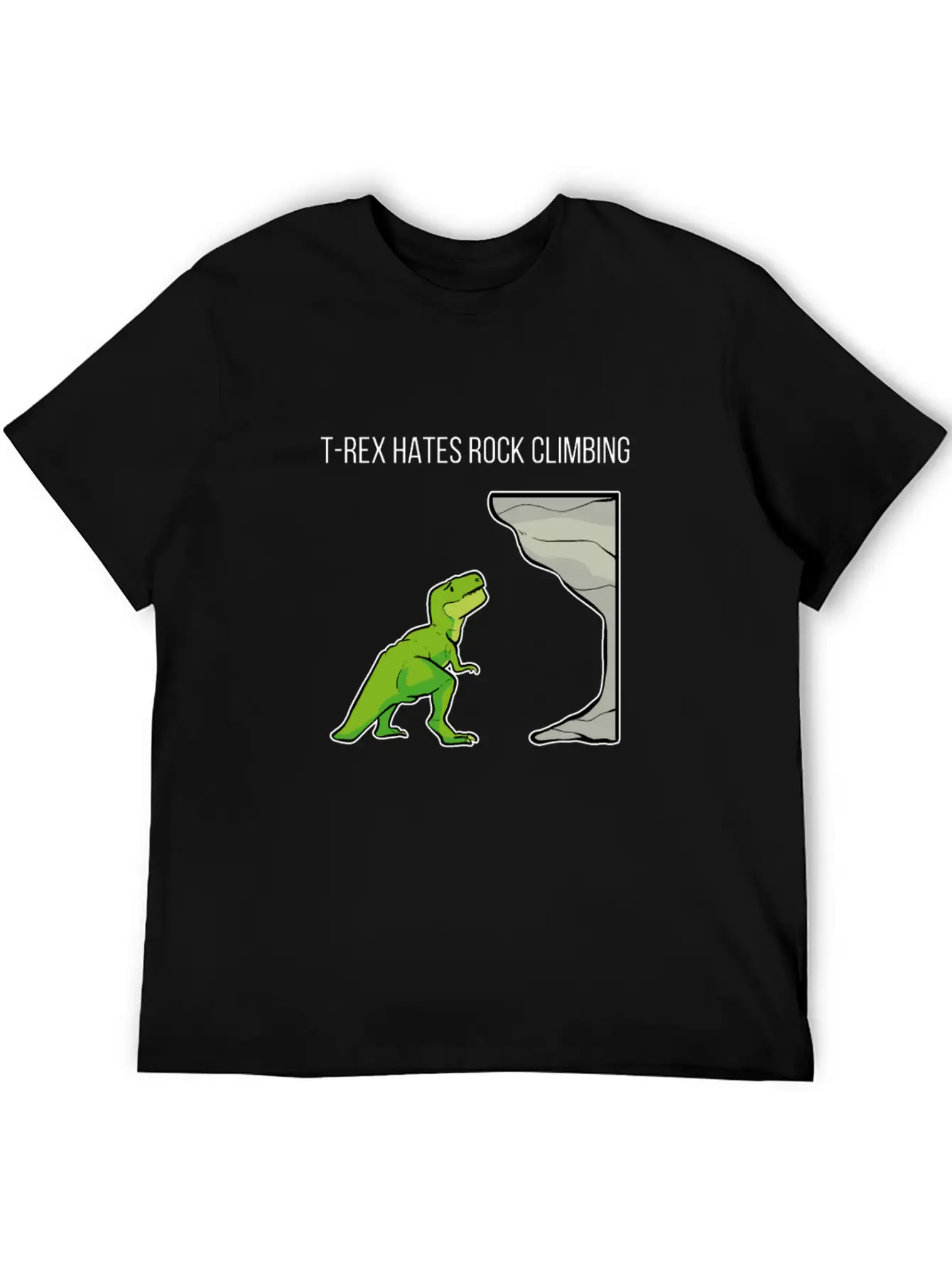 T-Rex Hates Rockclimbing Nature Lover Gift Breathable Soft Cotton T-Shirt – Timeless Casual Look