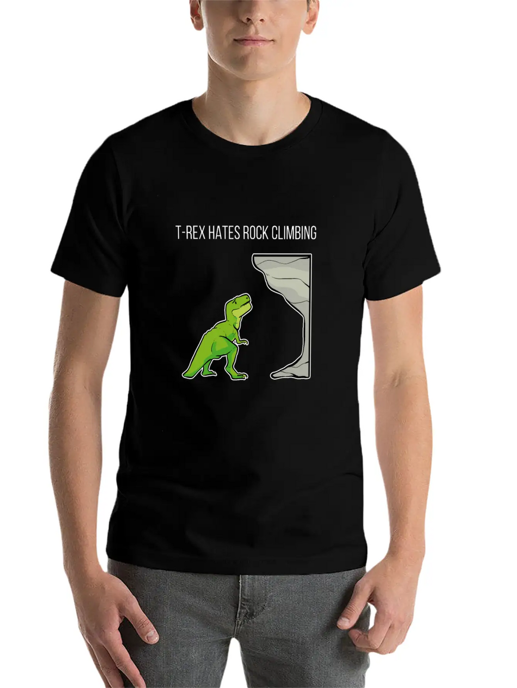 T-Rex Hates Rockclimbing Nature Lover Gift Breathable Soft Cotton T-Shirt – Timeless Casual Look
