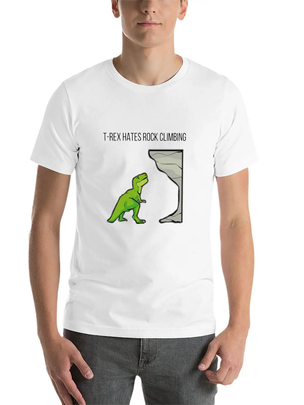 T-Rex Hates Rockclimbing Nature Lover Gift Breathable Soft Cotton T-Shirt – Timeless Casual Look