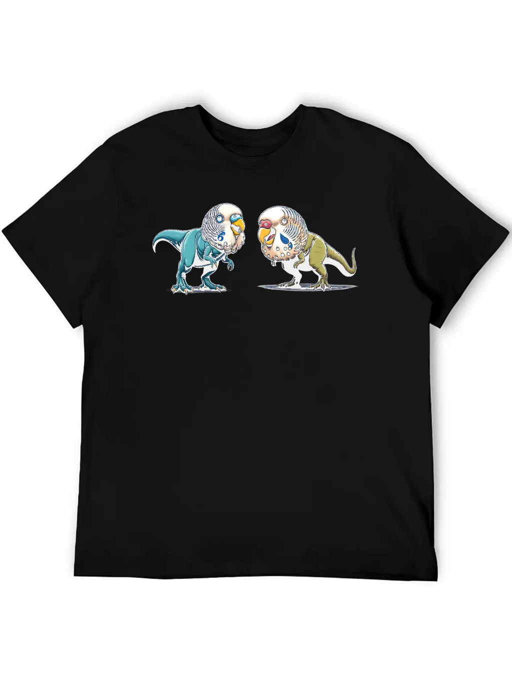 T-Rex With Budgie Head Basic Graphic T-Shirt – Daily Comfort In Soft Cotton