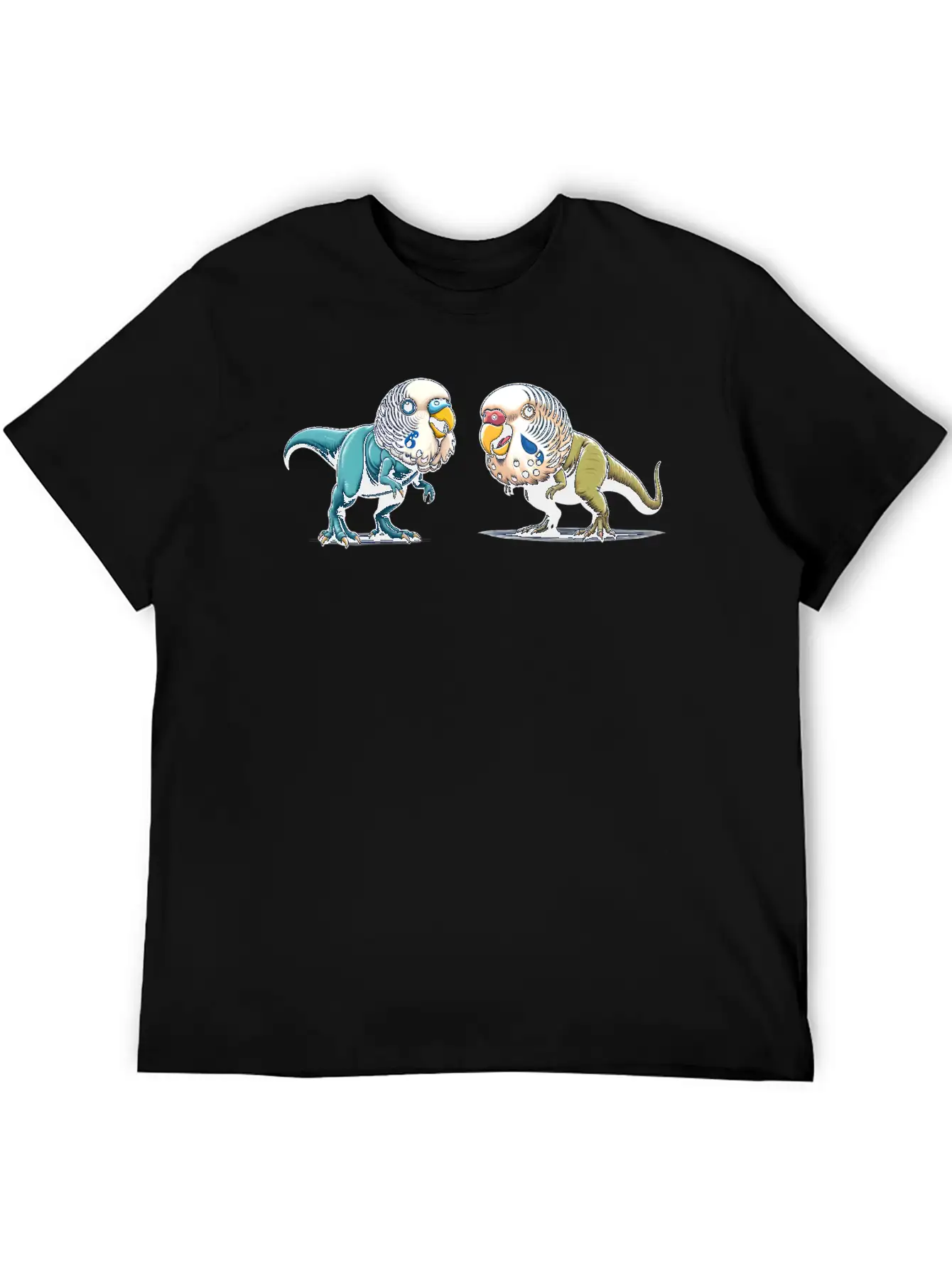 T-Rex With Budgie Head Basic Graphic T-Shirt – Daily Comfort In Soft Cotton