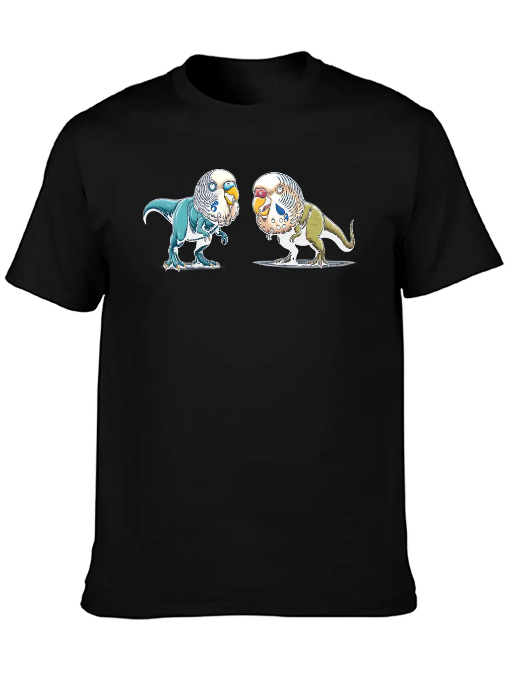 T-Rex With Budgie Head Basic Graphic T-Shirt – Daily Comfort In Soft Cotton