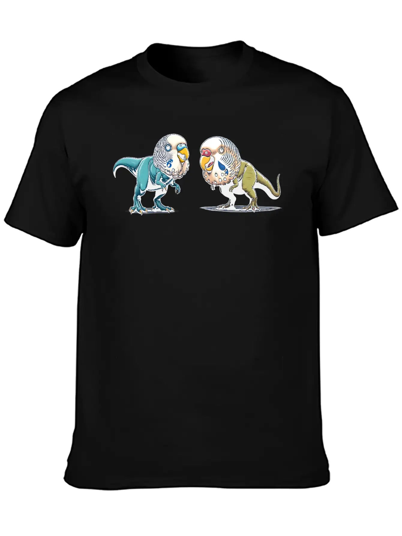 T-Rex With Budgie Head Basic Graphic T-Shirt – Daily Comfort In Soft Cotton